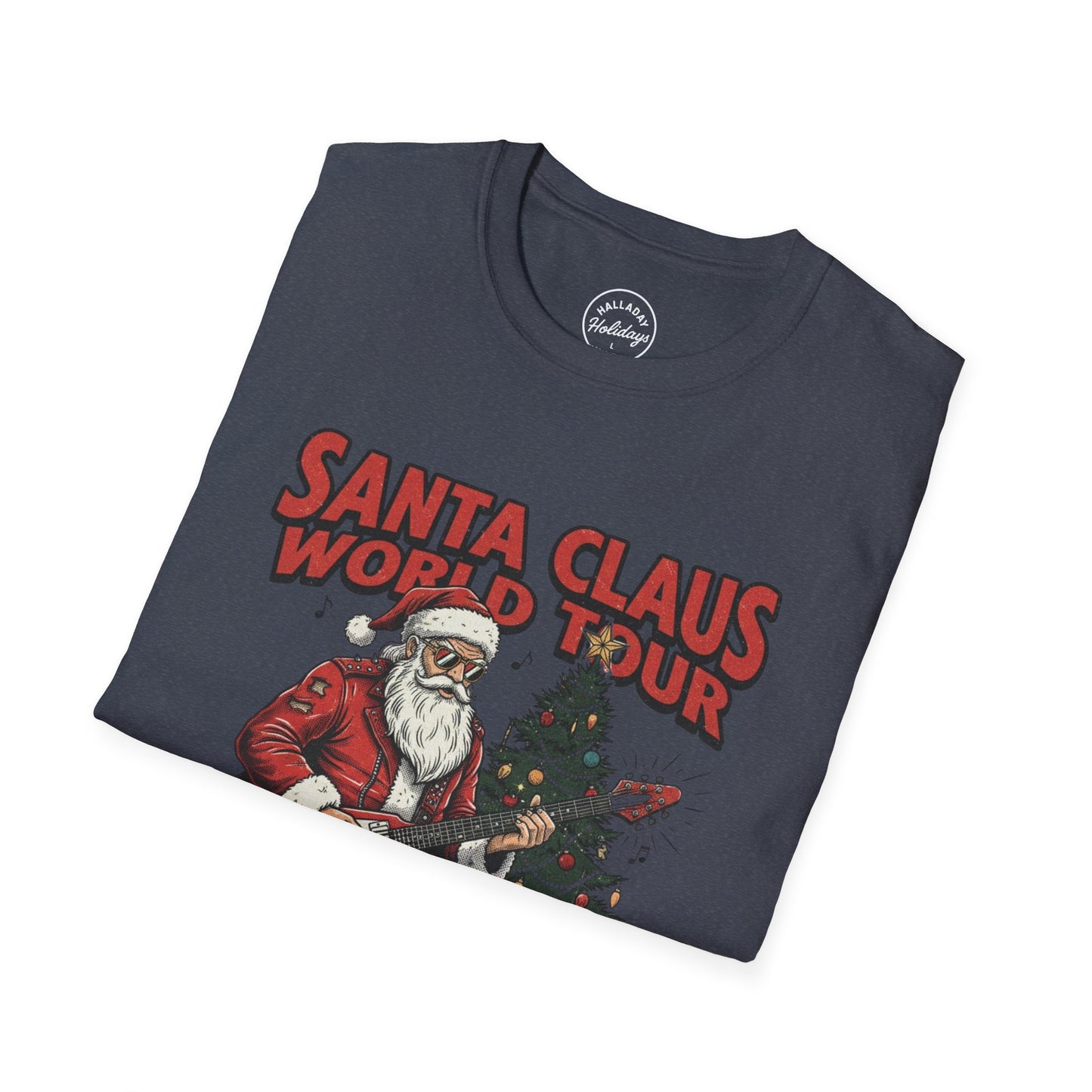 Santa Claus World Tour T-Shirt | Rocking Around the Christmas Tree | Holiday Gift | Unisex Tee | Christmas Apparel | Festive Wear