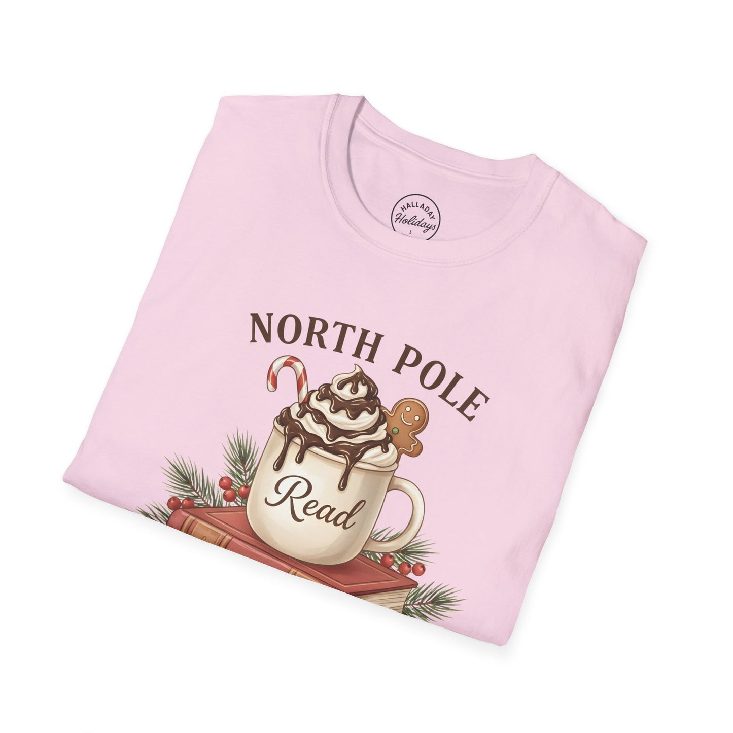 North Pole Book Club T-Shirt | Holiday Reading Tee, Christmas Gift, Cozy Vibes, Winter Apparel, Unisex Softstyle Shirt