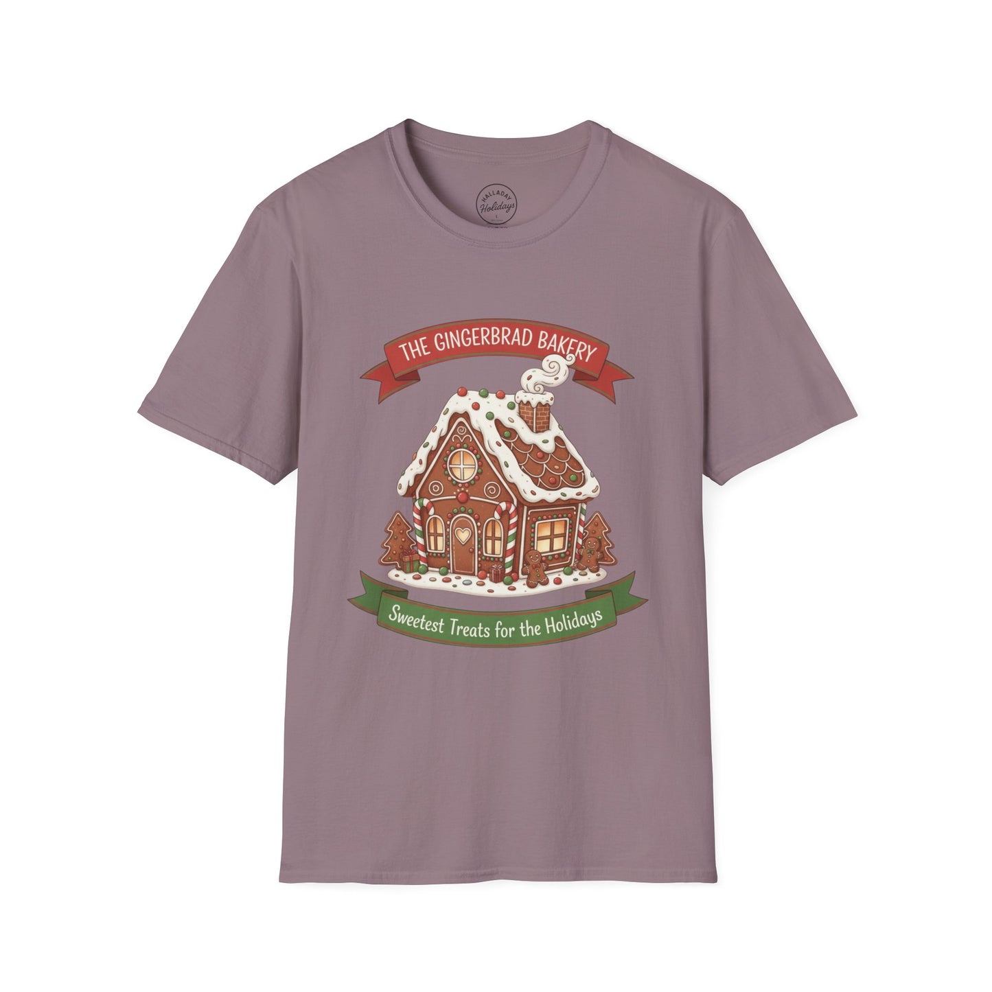 Gingerbread Bakery Christmas Tee, Unisex Tshirt, Holiday Shirt, Cute Baking Theme, Softstyle Top
