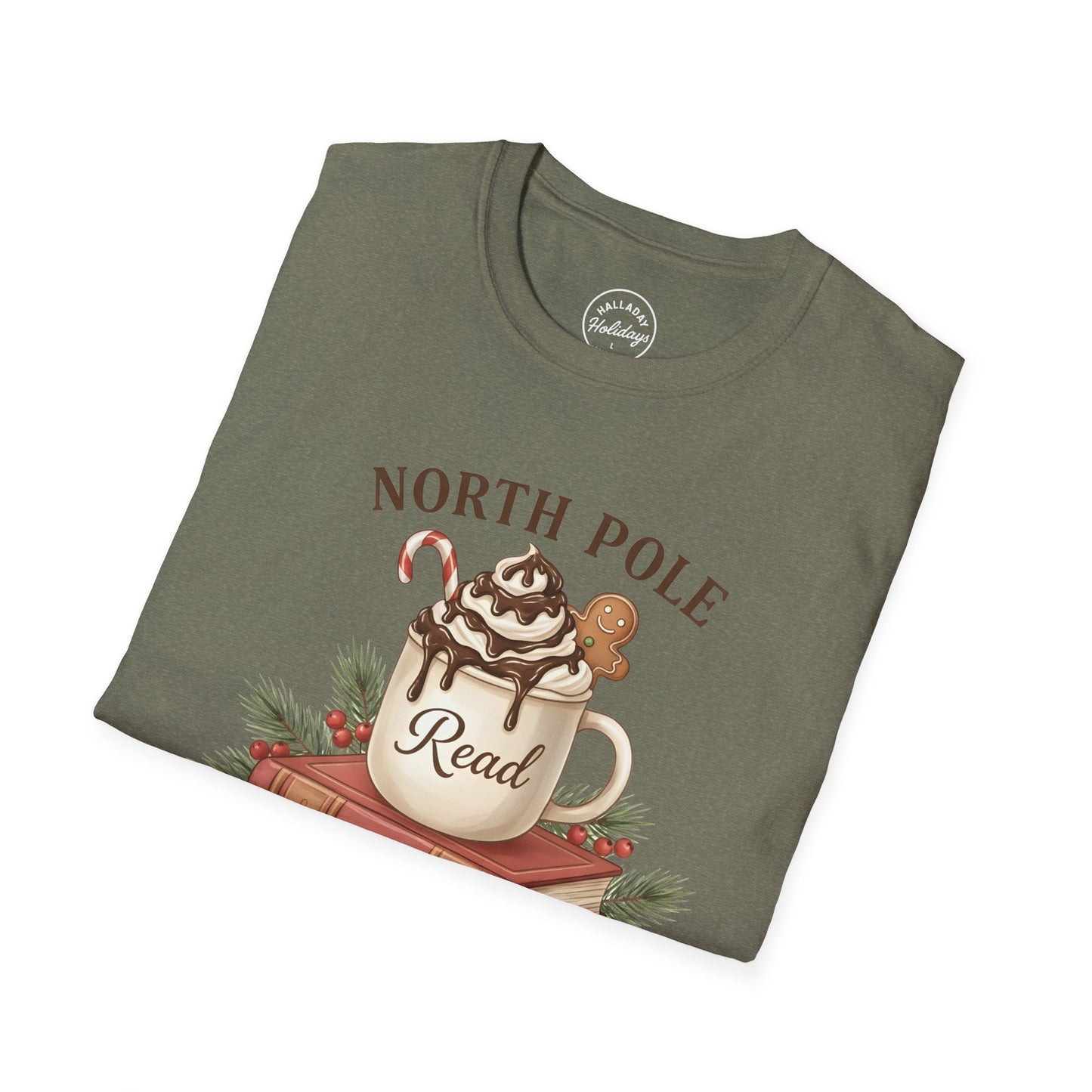 North Pole Book Club T-Shirt | Holiday Reading Tee, Christmas Gift, Cozy Vibes, Winter Apparel, Unisex Softstyle Shirt