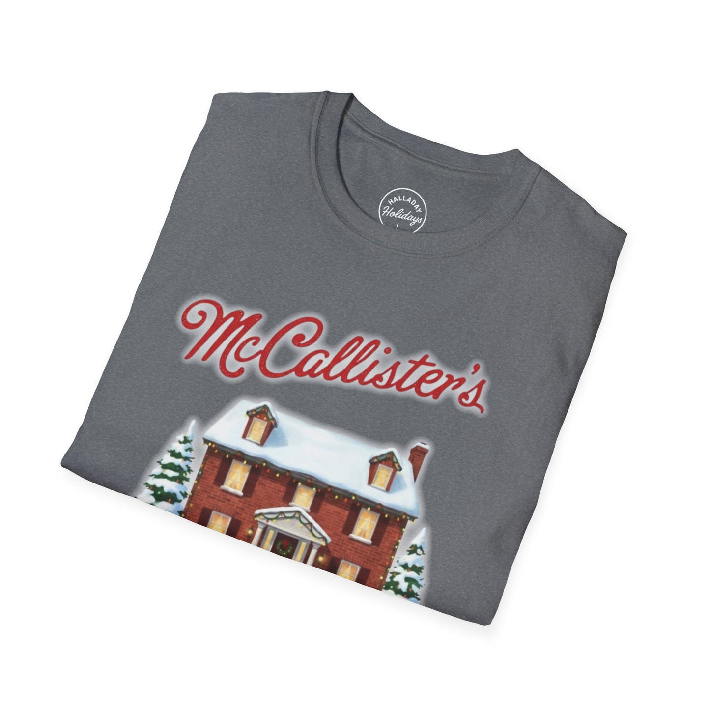 Funny McCallisters Security Christmas Unisex Softstyle T-Shirt, Holiday Humor Tee, Festive Xmas Top, Home Alone Movie Shirt, Family Gift