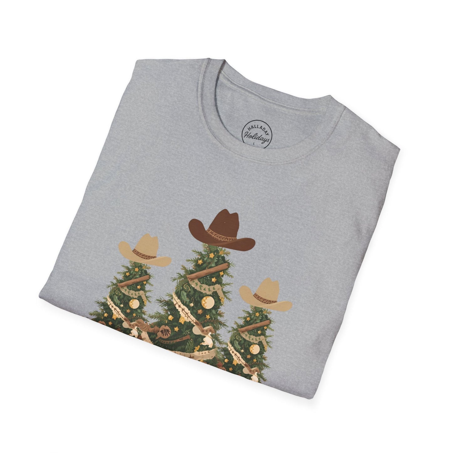 Howdy Christmas Cowboy T-Shirt, Fun Holiday Tee, Unisex Christmas Shirt, Festive Gift for Cowpoke, Holiday Party Wear