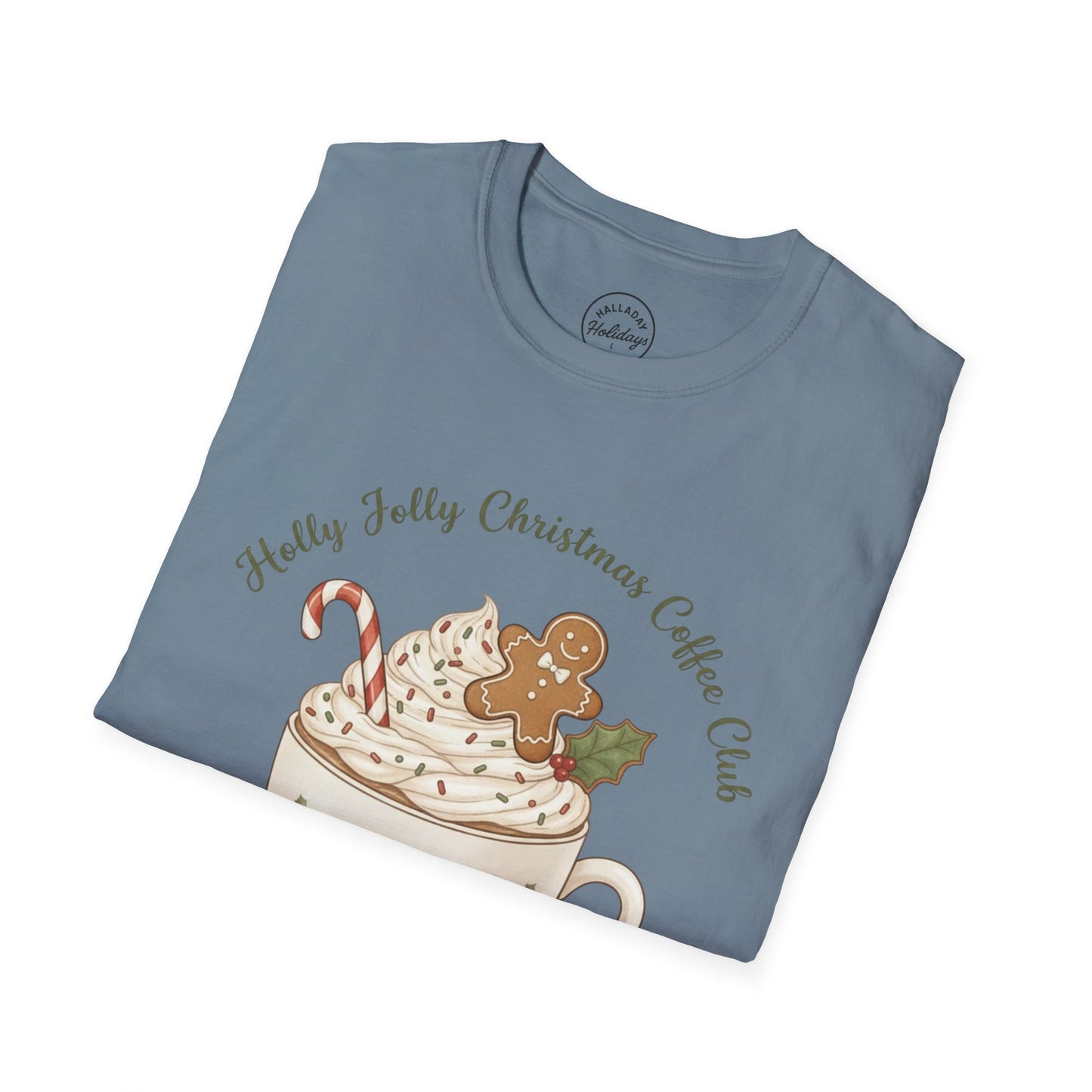 Christmas Coffee Club Unisex T-Shirt, Festive Holly Jolly Xmas Shirt, Holiday Gift for Coffee Lovers, Cute Christmas Tee, Coffee Club Shirt