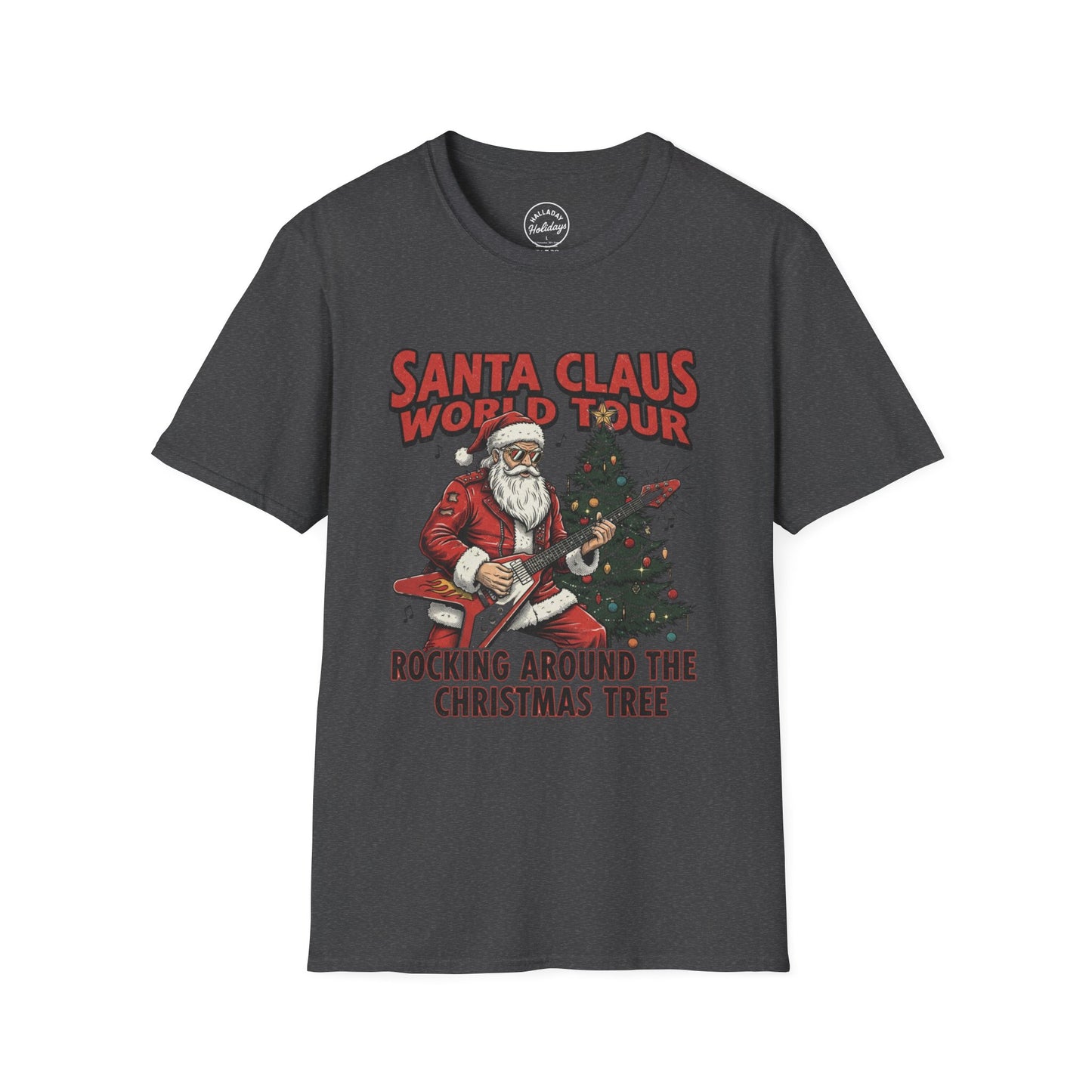 Santa Claus World Tour T-Shirt | Rocking Around the Christmas Tree | Holiday Gift | Unisex Tee | Christmas Apparel | Festive Wear