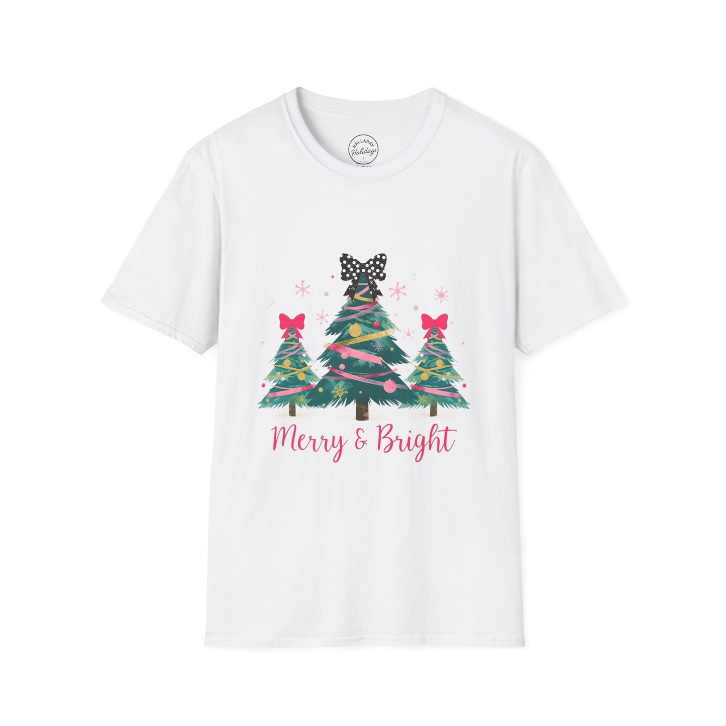 Merry & Bright Christmas T-Shirt, Holiday Tee, Unisex Festive Shirt, Christmas Gift, Seasonal Wear