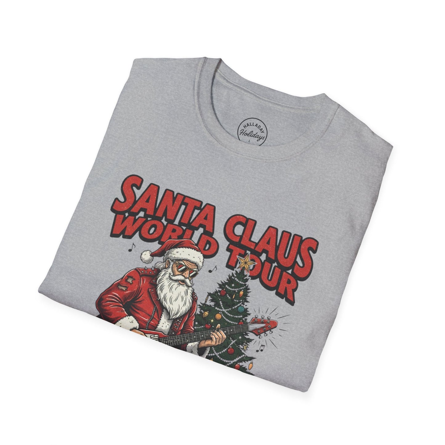 Santa Claus World Tour T-Shirt | Rocking Around the Christmas Tree | Holiday Gift | Unisex Tee | Christmas Apparel | Festive Wear