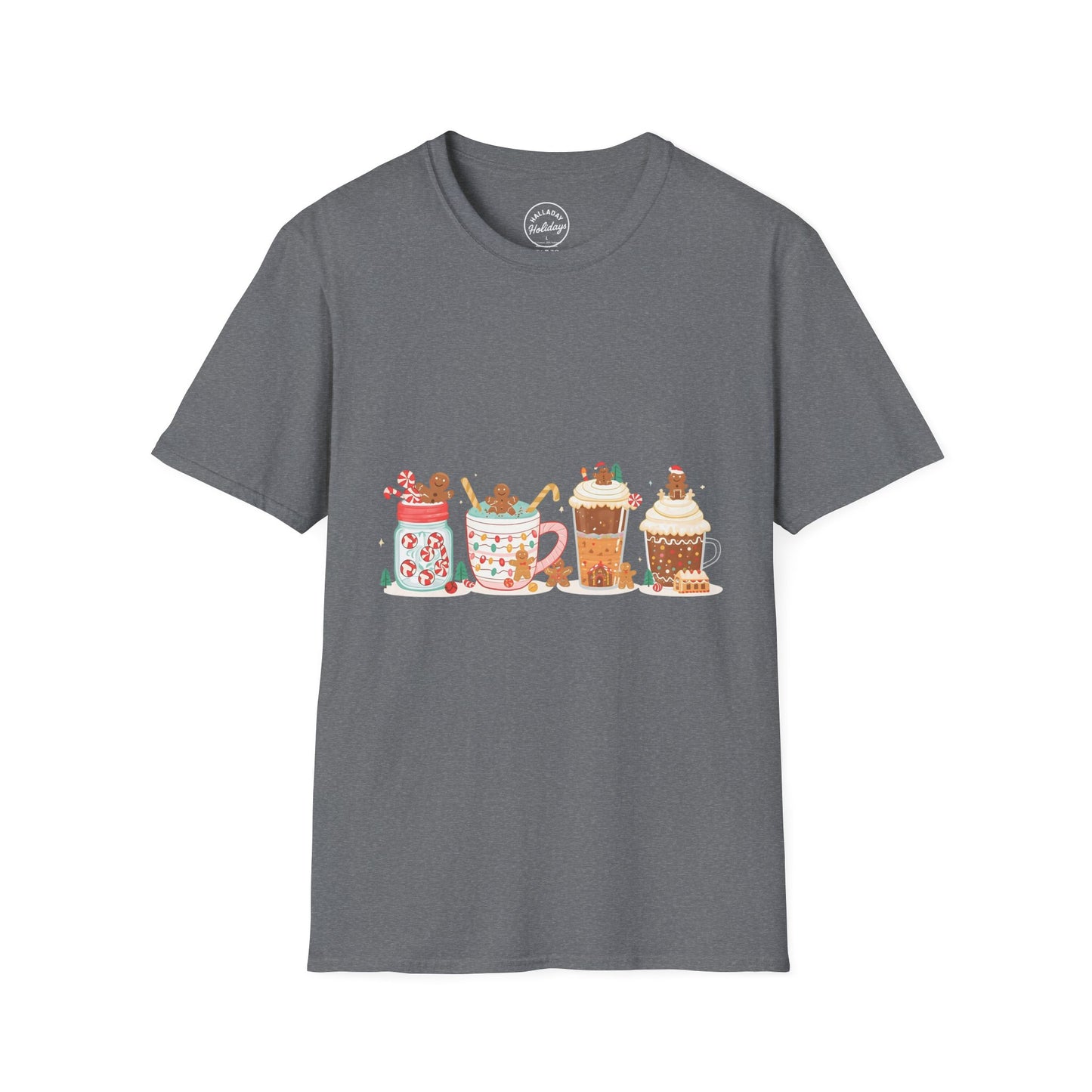 Festive Hot Cocoa T-Shirt | Cozy Winter Apparel, Holiday Gift, Christmas Tee, Cute Mug Design, Unisex Softstyle