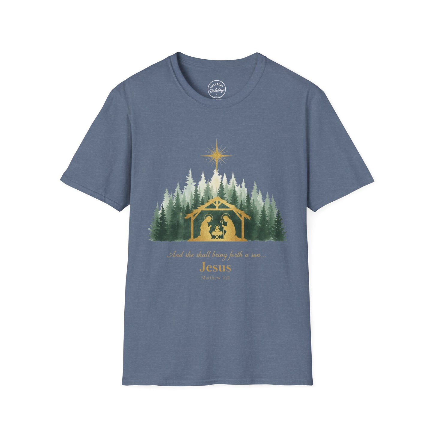 Jesus Nativity Scene T-Shirt, Christmas Gift, Religious Tee, Faith Shirt, Holiday Apparel, Spiritual Fashion