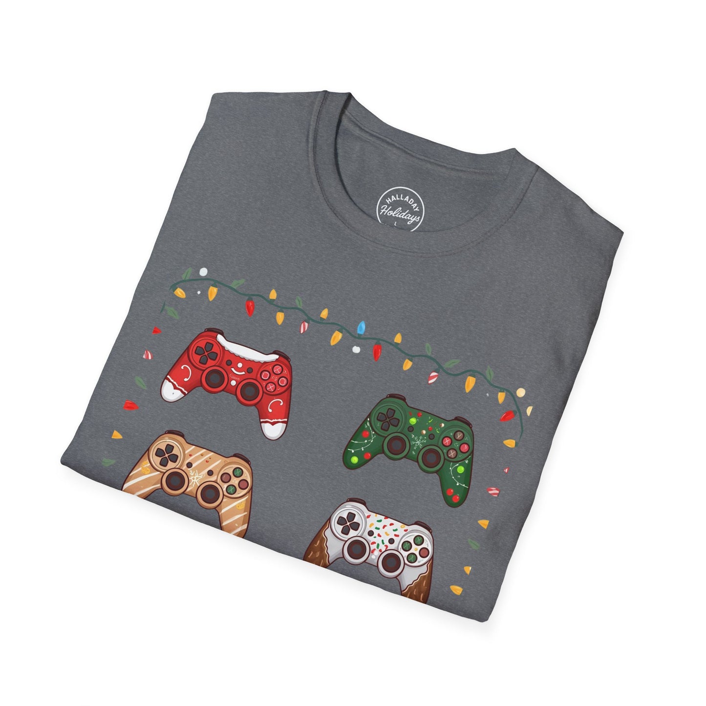 Festive Gamer T-Shirt, Holiday Tee, Video Game Shirt, Christmas Gift, Cozy Casual Top, Unisex Graphic Tee