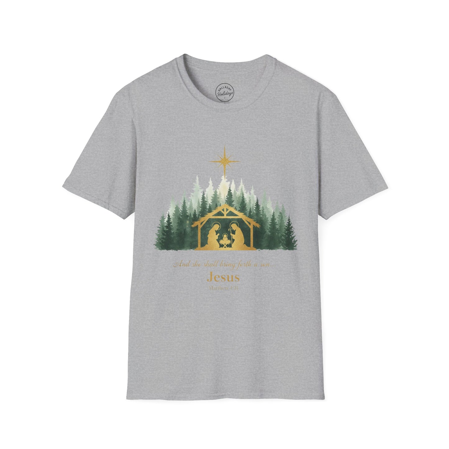Jesus Nativity Scene T-Shirt, Christmas Gift, Religious Tee, Faith Shirt, Holiday Apparel, Spiritual Fashion