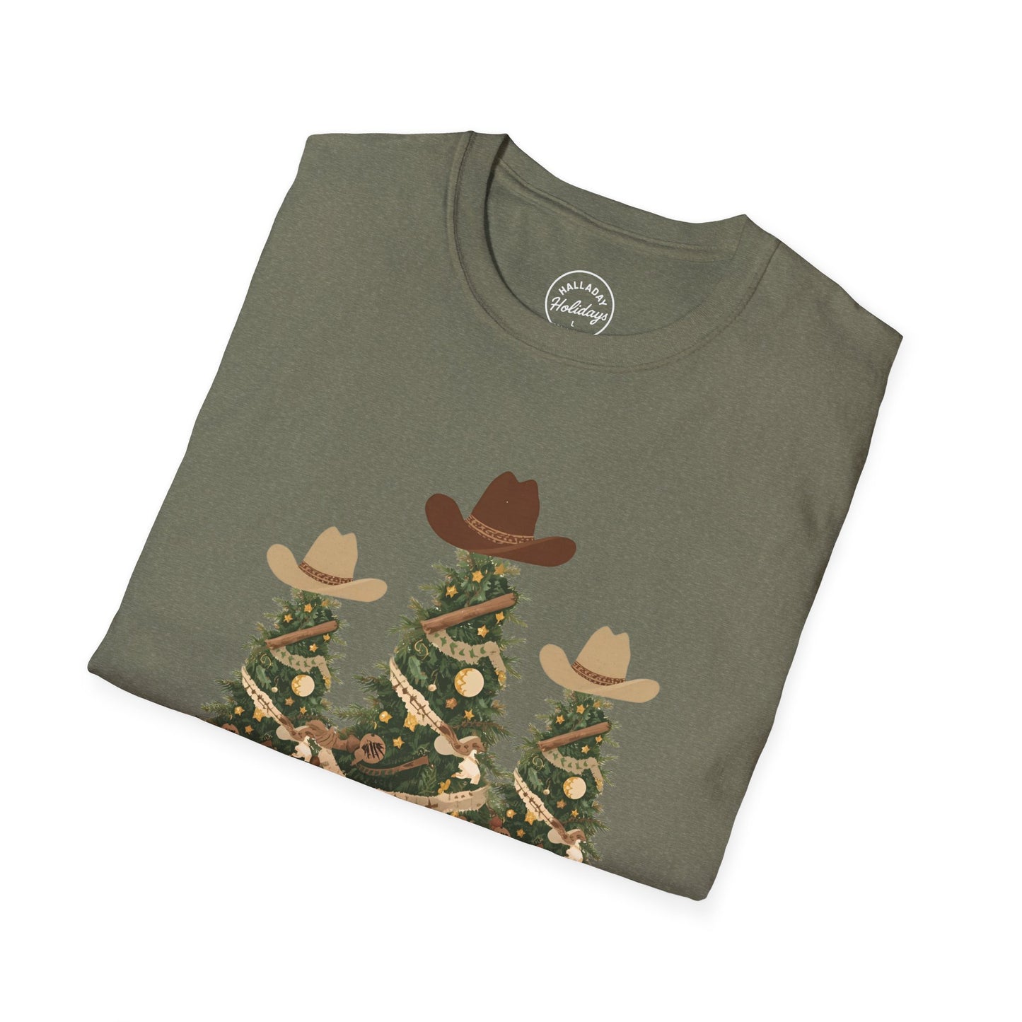 Howdy Christmas Cowboy T-Shirt, Fun Holiday Tee, Unisex Christmas Shirt, Festive Gift for Cowpoke, Holiday Party Wear