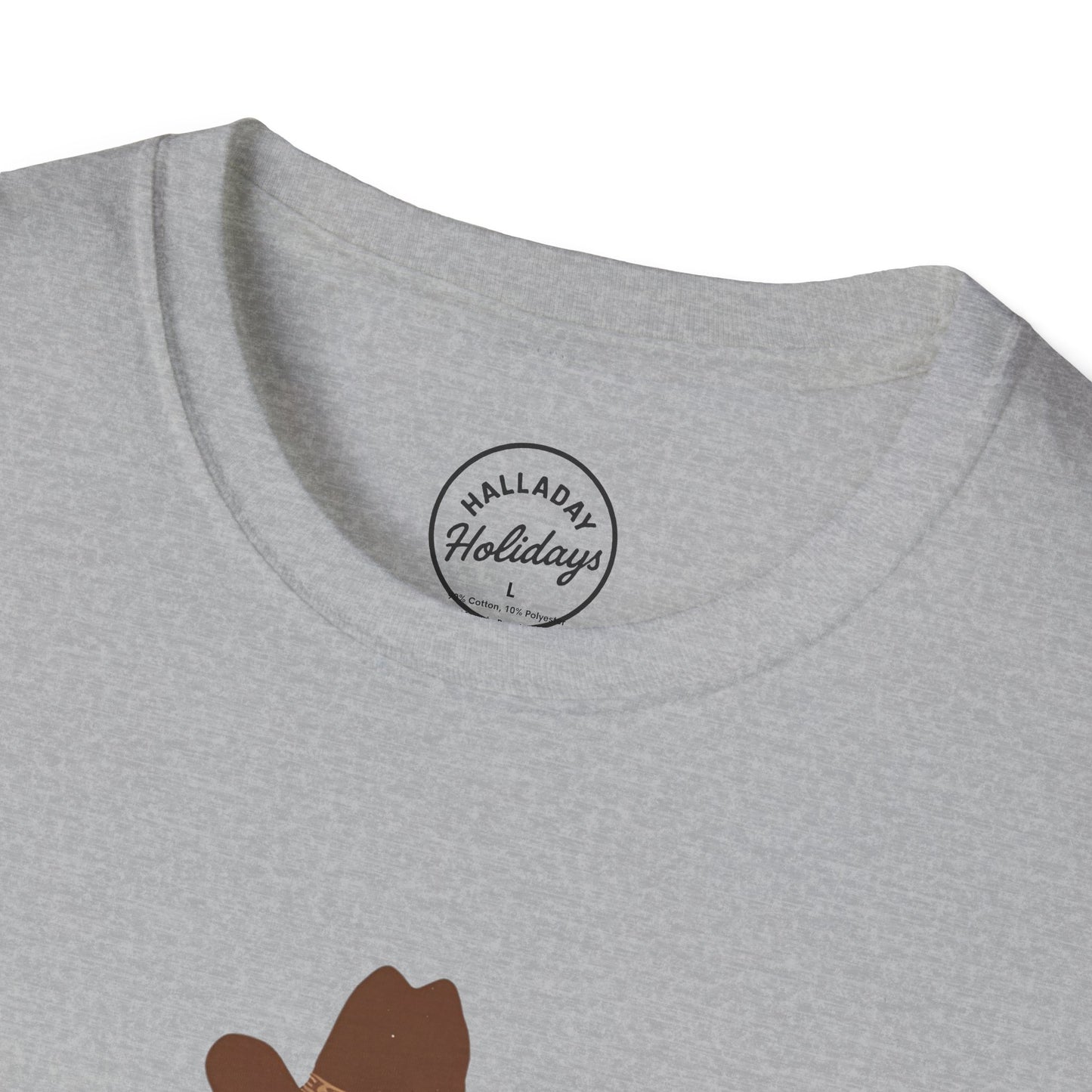 Howdy Christmas Cowboy T-Shirt, Fun Holiday Tee, Unisex Christmas Shirt, Festive Gift for Cowpoke, Holiday Party Wear