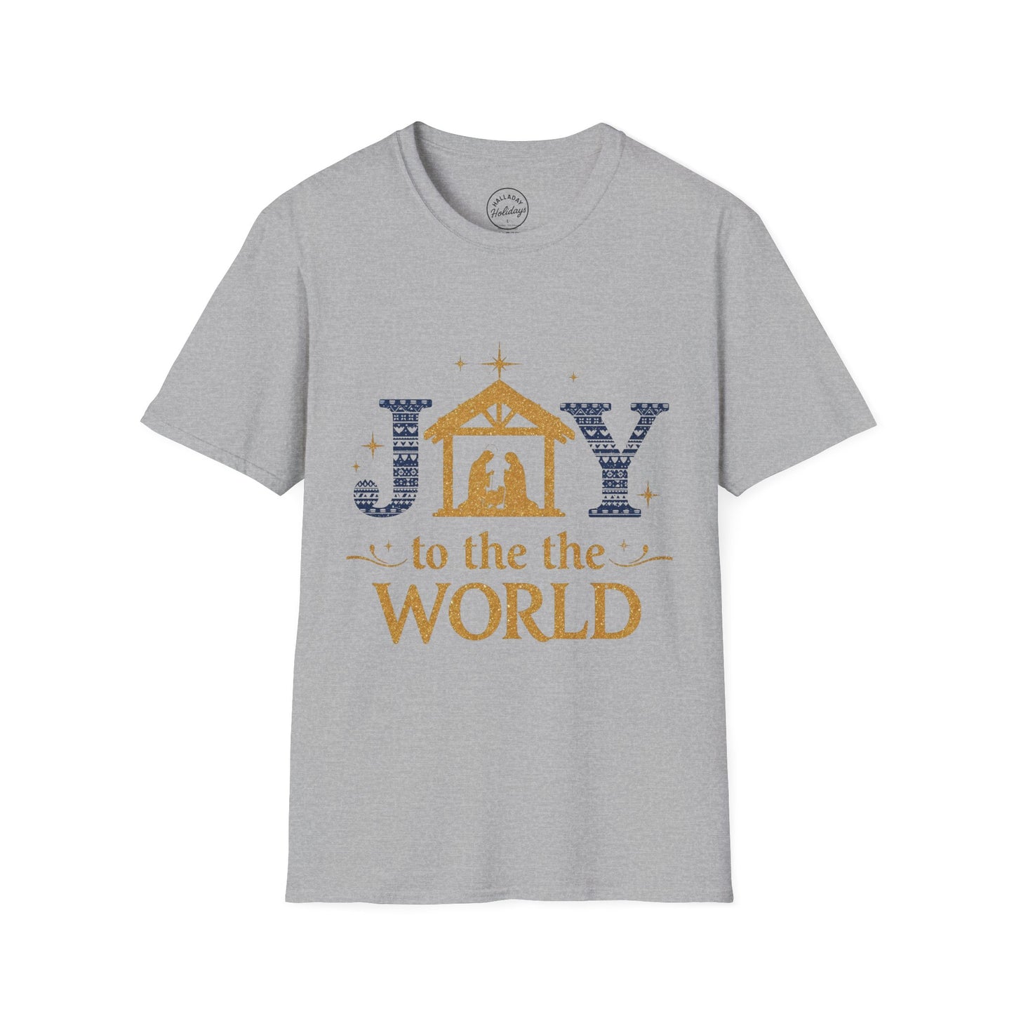 Joy to the World Unisex Softstyle T-Shirt, Christmas Gift, Holiday Tee, Faith Shirt, Cute Casual Wear, Seasonal Apparel