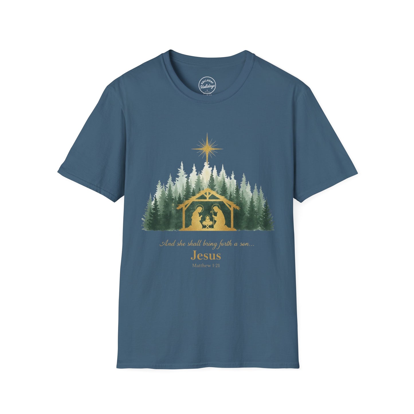 Jesus Nativity Scene T-Shirt, Christmas Gift, Religious Tee, Faith Shirt, Holiday Apparel, Spiritual Fashion