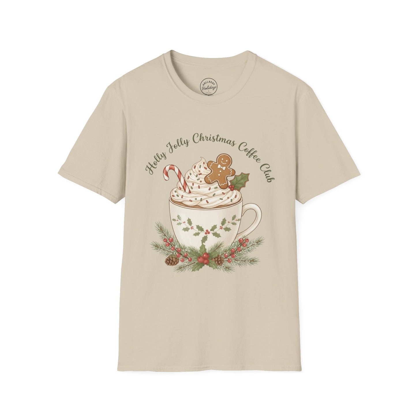 Christmas Coffee Club Unisex T-Shirt, Festive Holly Jolly Xmas Shirt, Holiday Gift for Coffee Lovers, Cute Christmas Tee, Coffee Club Shirt