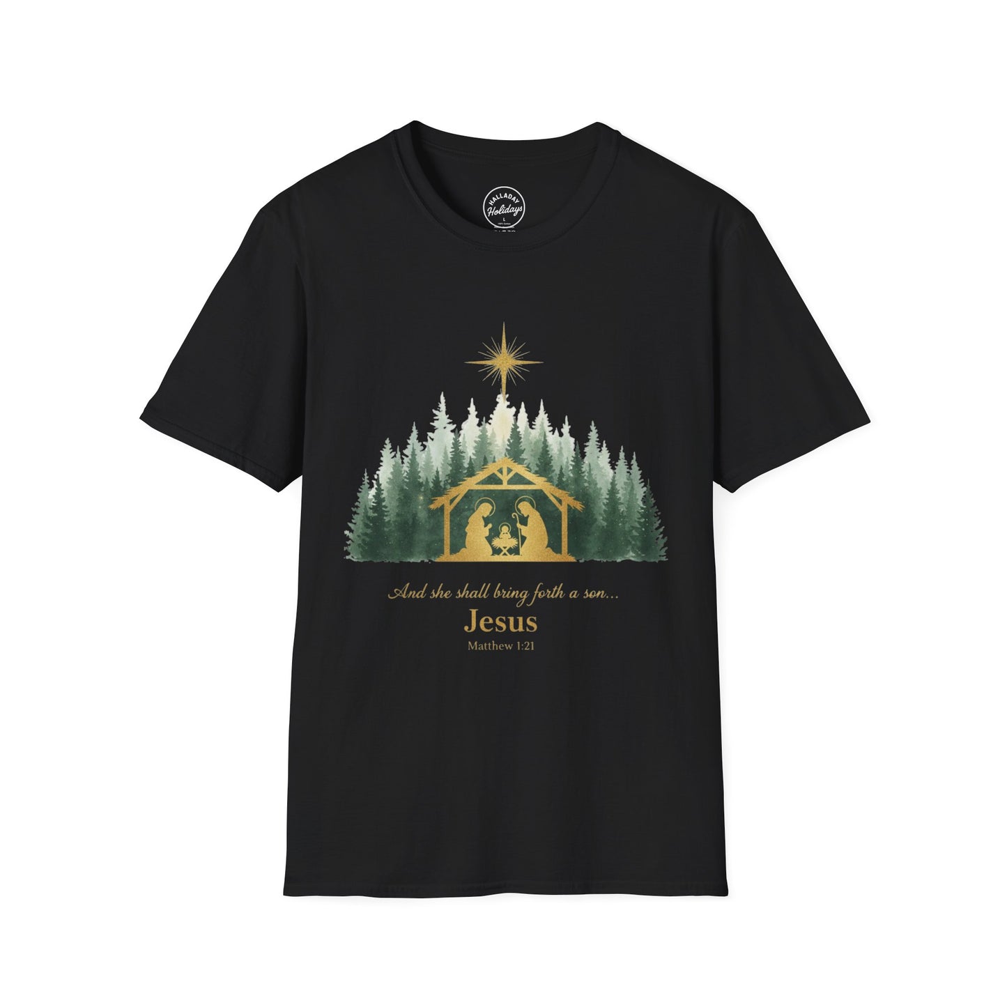 Jesus Nativity Scene T-Shirt, Christmas Gift, Religious Tee, Faith Shirt, Holiday Apparel, Spiritual Fashion