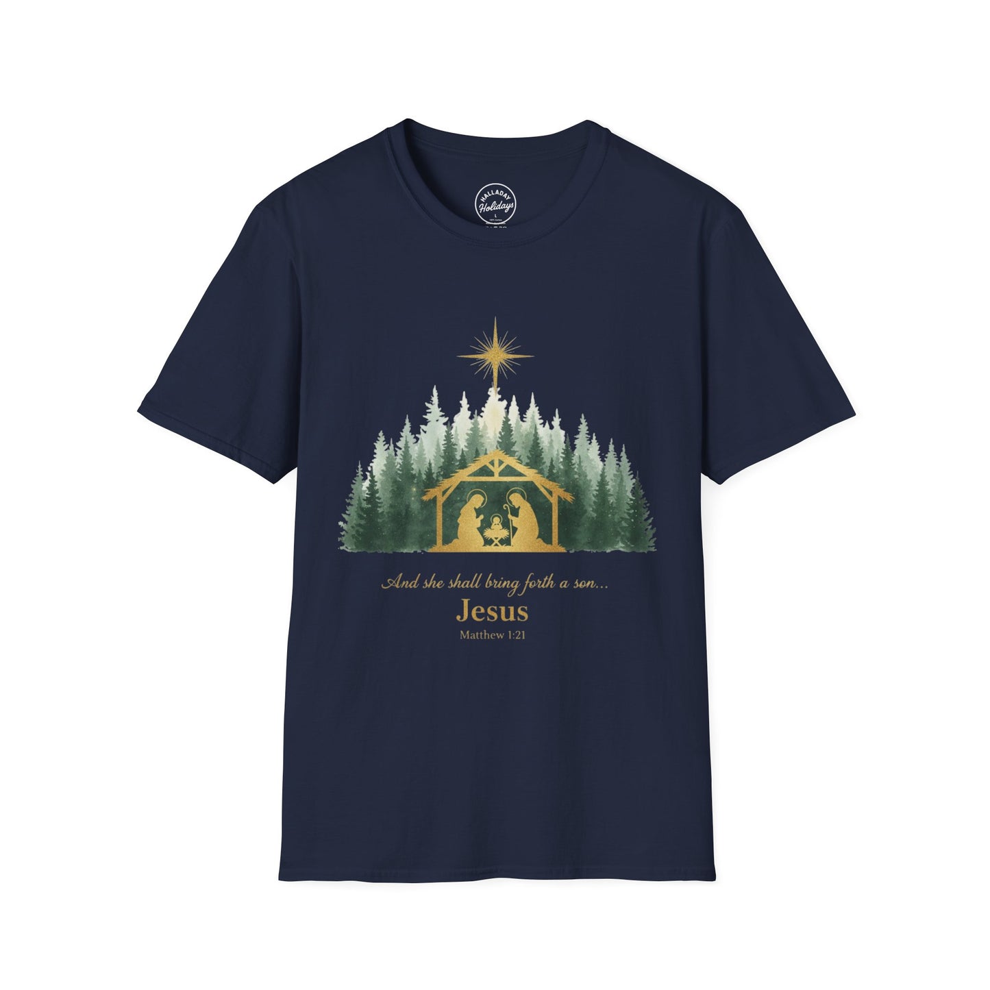 Jesus Nativity Scene T-Shirt, Christmas Gift, Religious Tee, Faith Shirt, Holiday Apparel, Spiritual Fashion