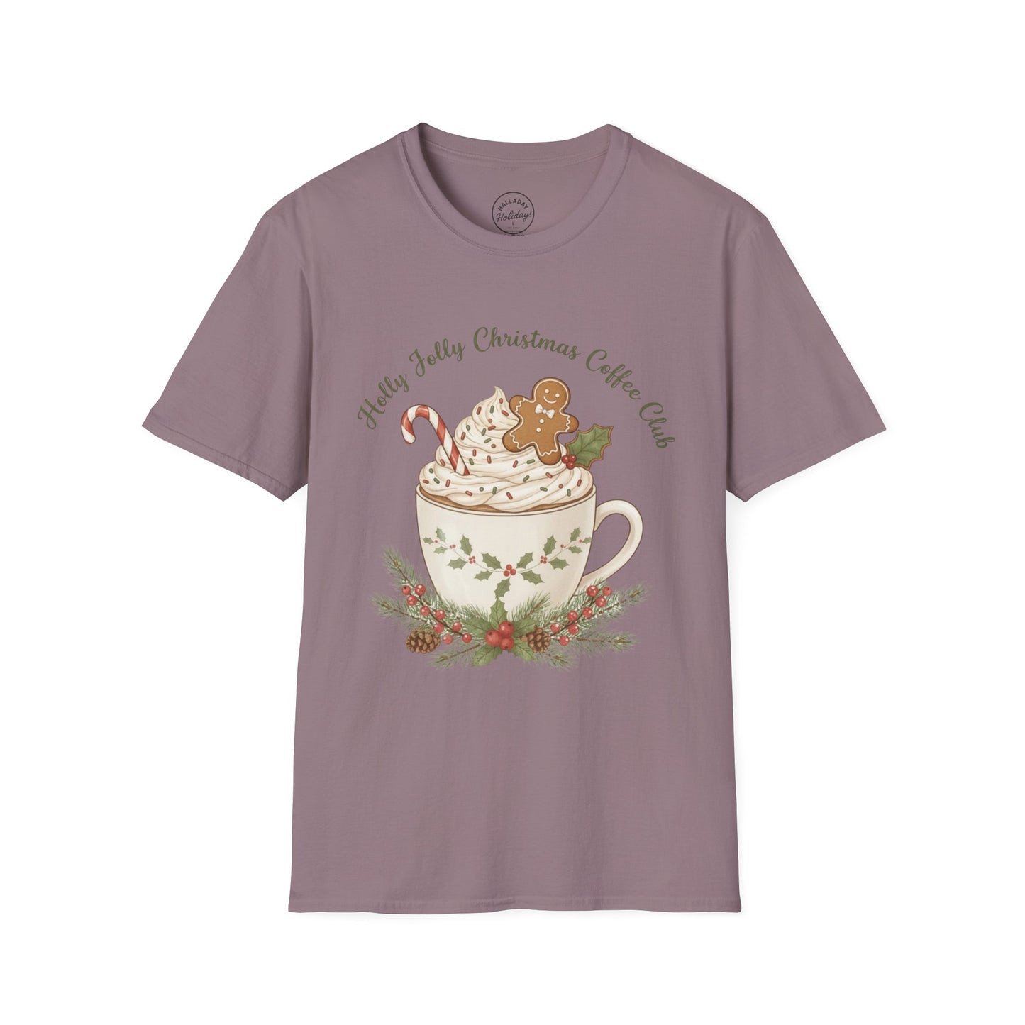 Christmas Coffee Club Unisex T-Shirt, Festive Holly Jolly Xmas Shirt, Holiday Gift for Coffee Lovers, Cute Christmas Tee, Coffee Club Shirt