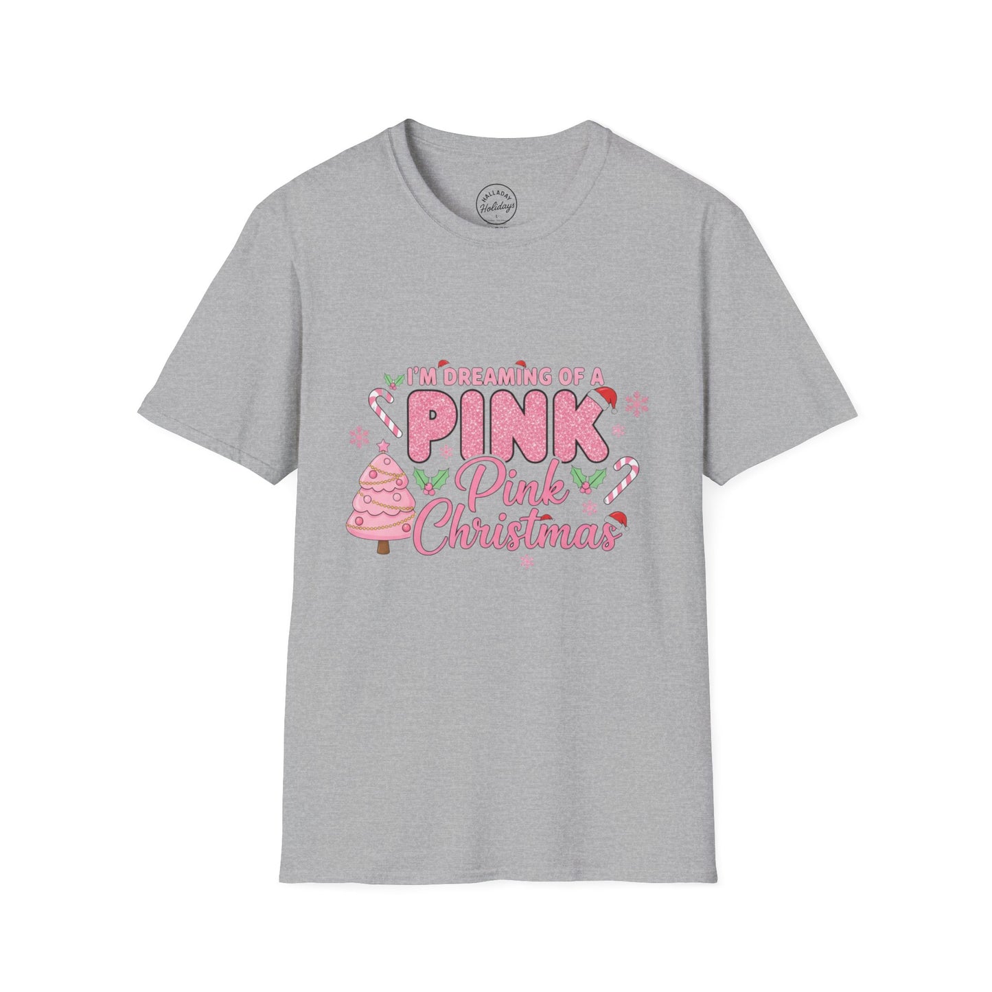 I'm Dreaming of Pink Christmas T-Shirt, Holiday Shirt, Christmas Gift, Unisex Tee, Pink Christmas Apparel, Festive Wear
