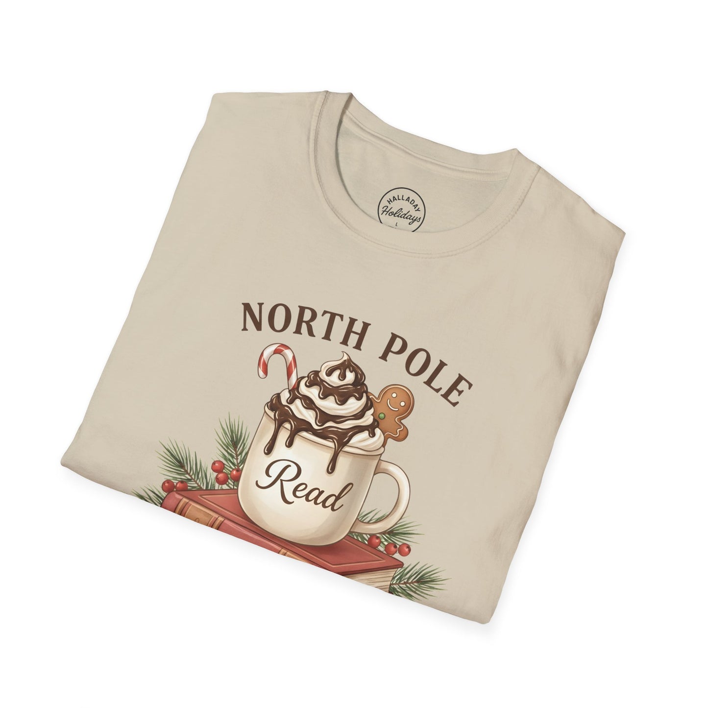 North Pole Book Club T-Shirt | Holiday Reading Tee, Christmas Gift, Cozy Vibes, Winter Apparel, Unisex Softstyle Shirt
