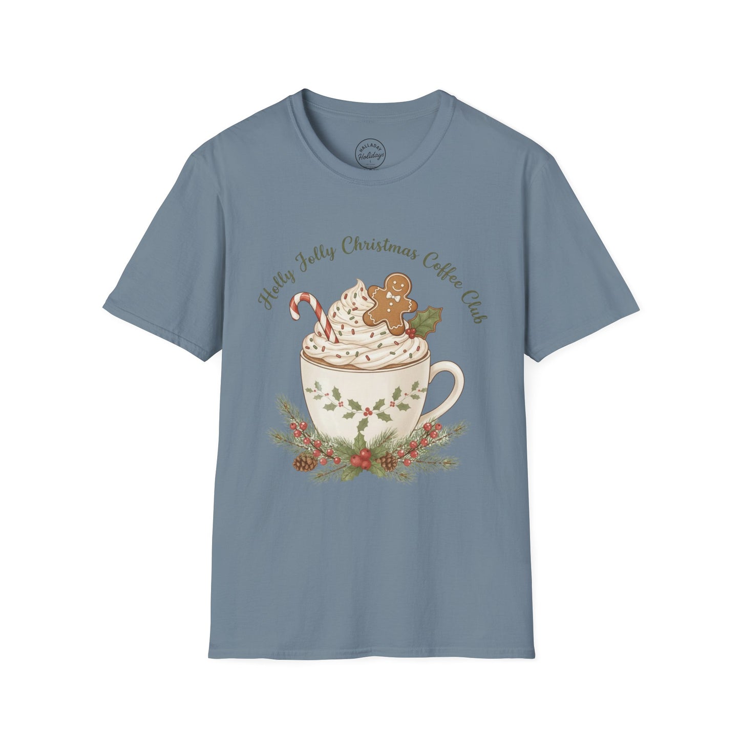 Christmas Coffee Club Unisex T-Shirt, Festive Holly Jolly Xmas Shirt, Holiday Gift for Coffee Lovers, Cute Christmas Tee, Coffee Club Shirt