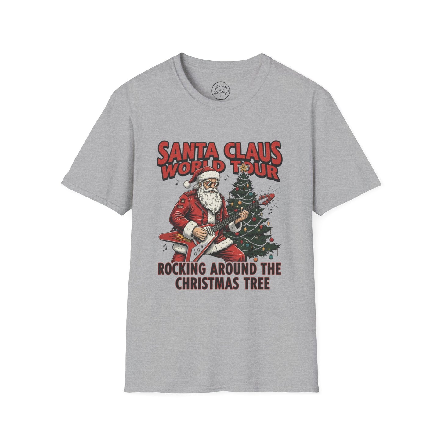 Santa Claus World Tour T-Shirt | Rocking Around the Christmas Tree | Holiday Gift | Unisex Tee | Christmas Apparel | Festive Wear