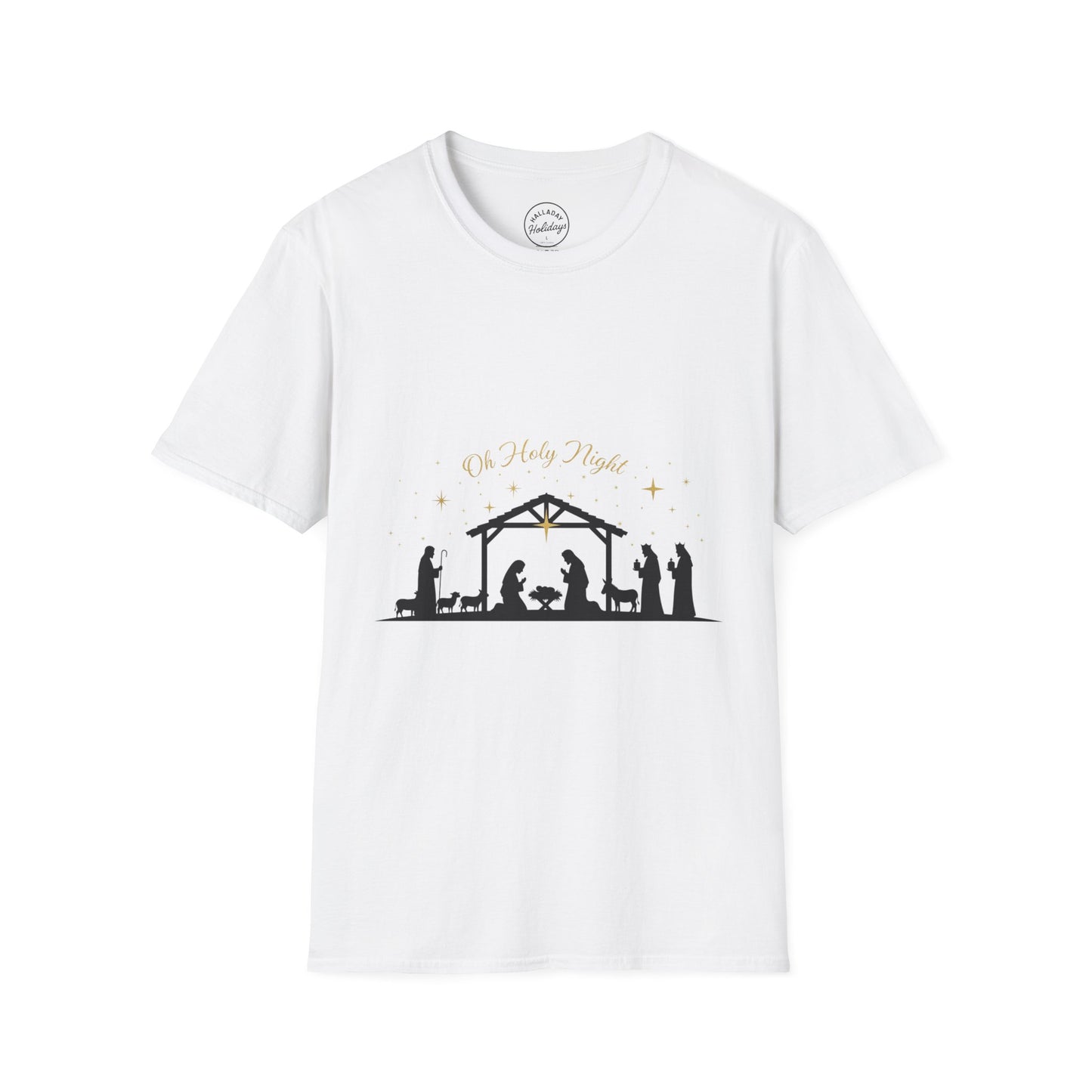Holy Night Unisex T-Shirt - Christmas Gift, Nativity Scene Tee, Religious Apparel, Holiday Casual Wear, Faith-Based Merch