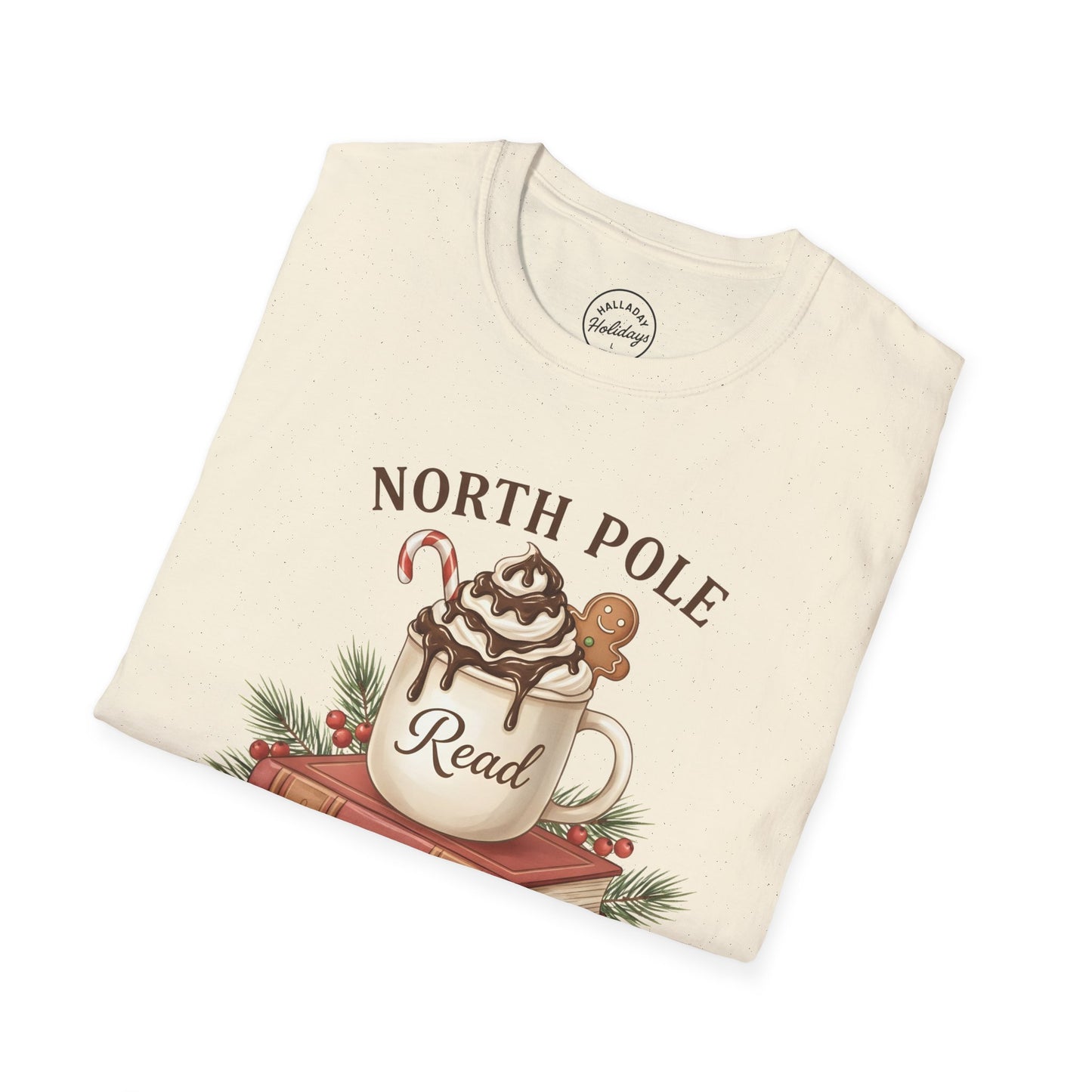 North Pole Book Club T-Shirt | Holiday Reading Tee, Christmas Gift, Cozy Vibes, Winter Apparel, Unisex Softstyle Shirt
