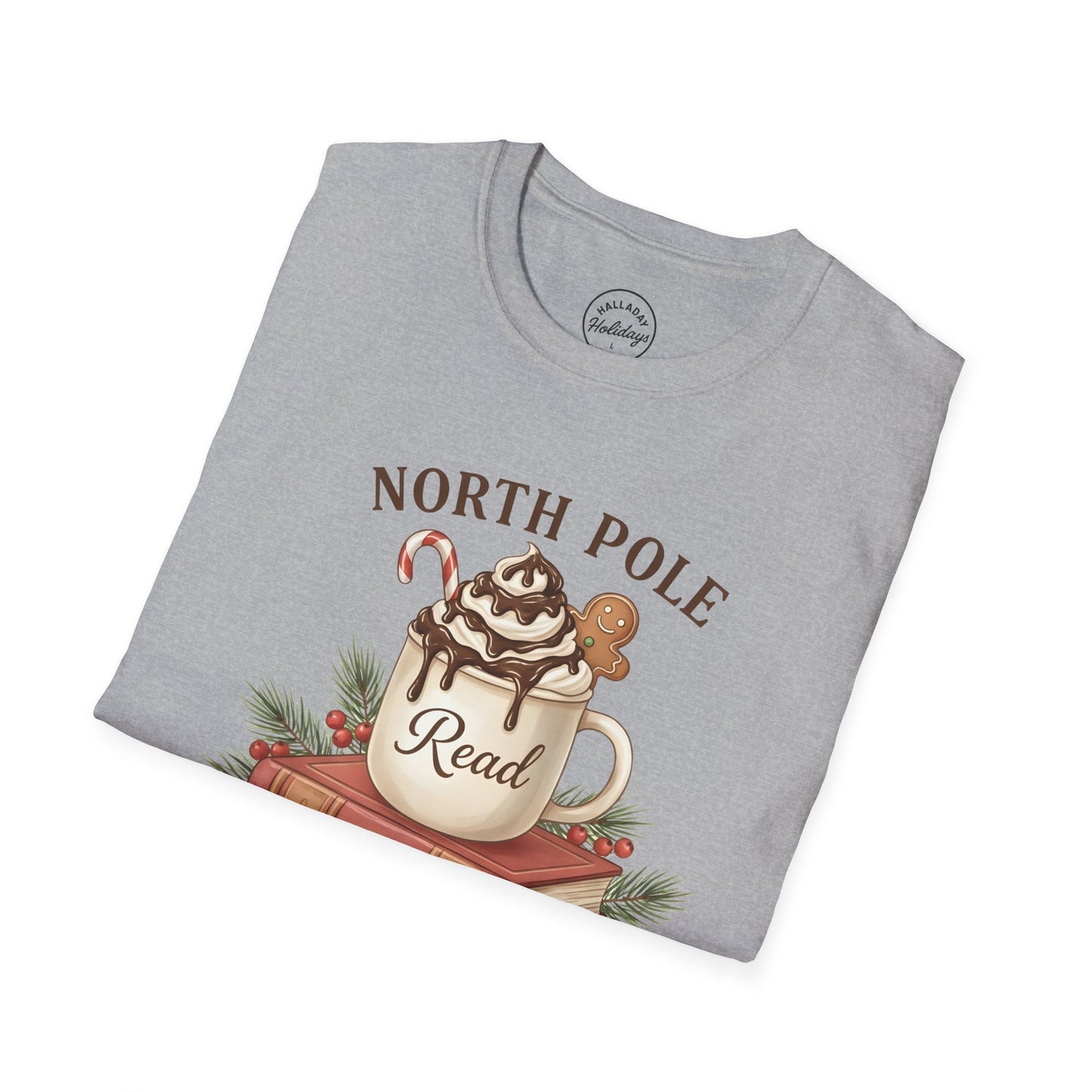North Pole Book Club T-Shirt | Holiday Reading Tee, Christmas Gift, Cozy Vibes, Winter Apparel, Unisex Softstyle Shirt