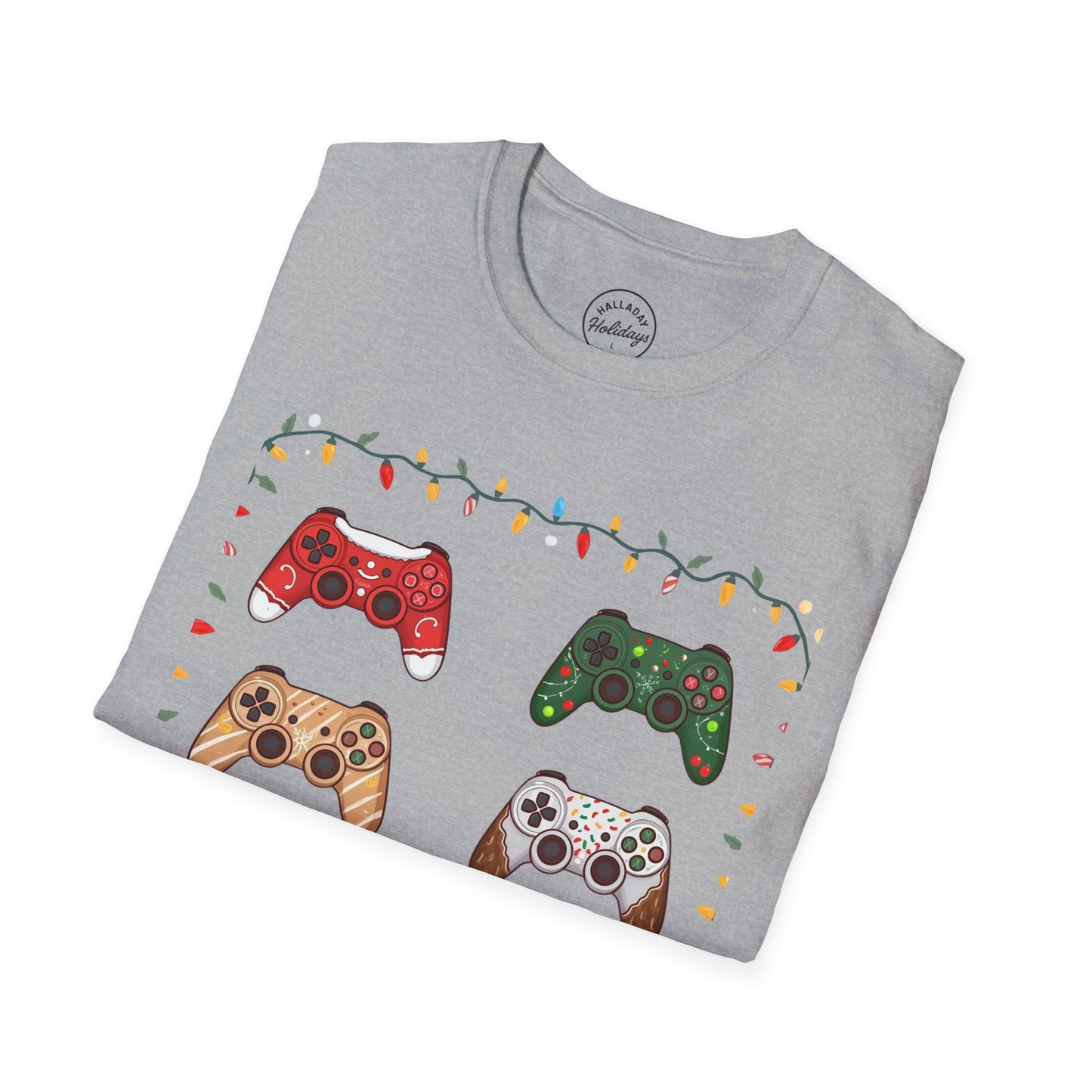 Festive Gamer T-Shirt, Holiday Tee, Video Game Shirt, Christmas Gift, Cozy Casual Top, Unisex Graphic Tee