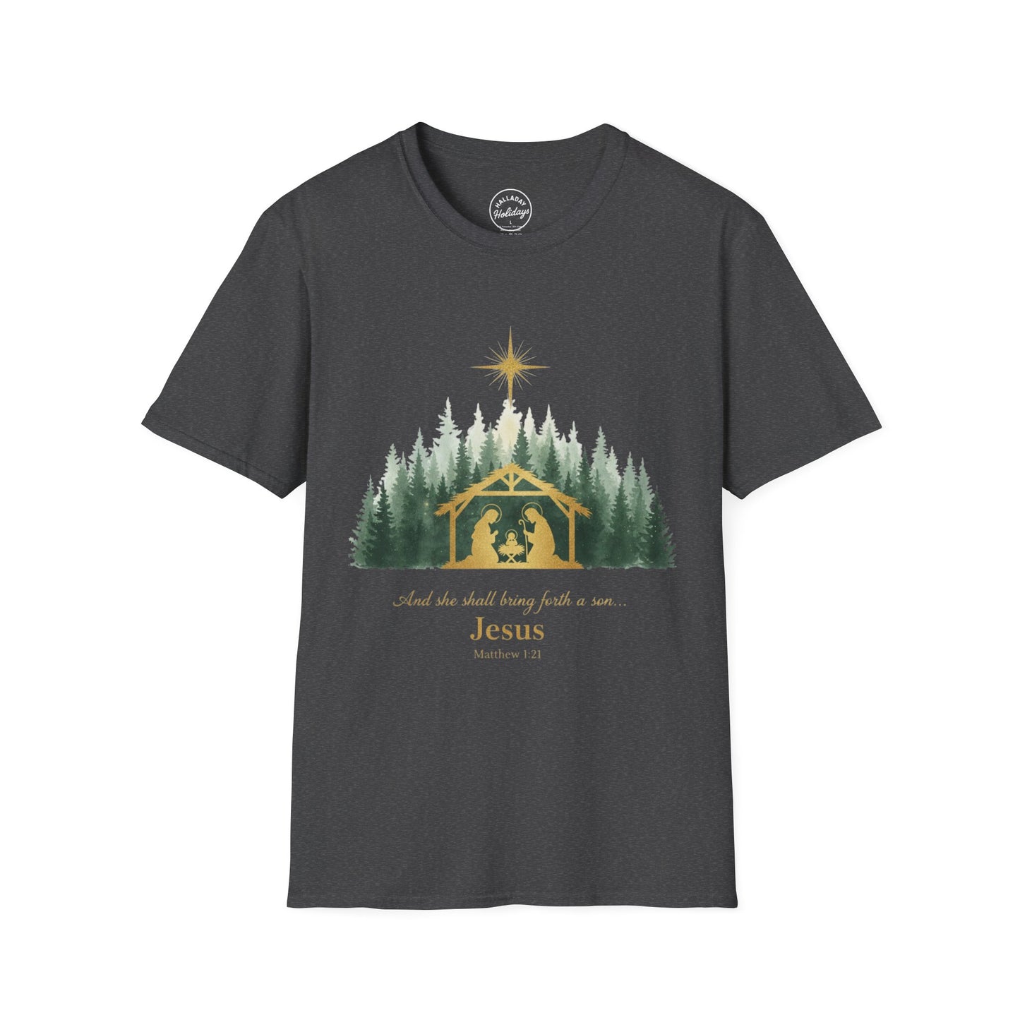 Jesus Nativity Scene T-Shirt, Christmas Gift, Religious Tee, Faith Shirt, Holiday Apparel, Spiritual Fashion