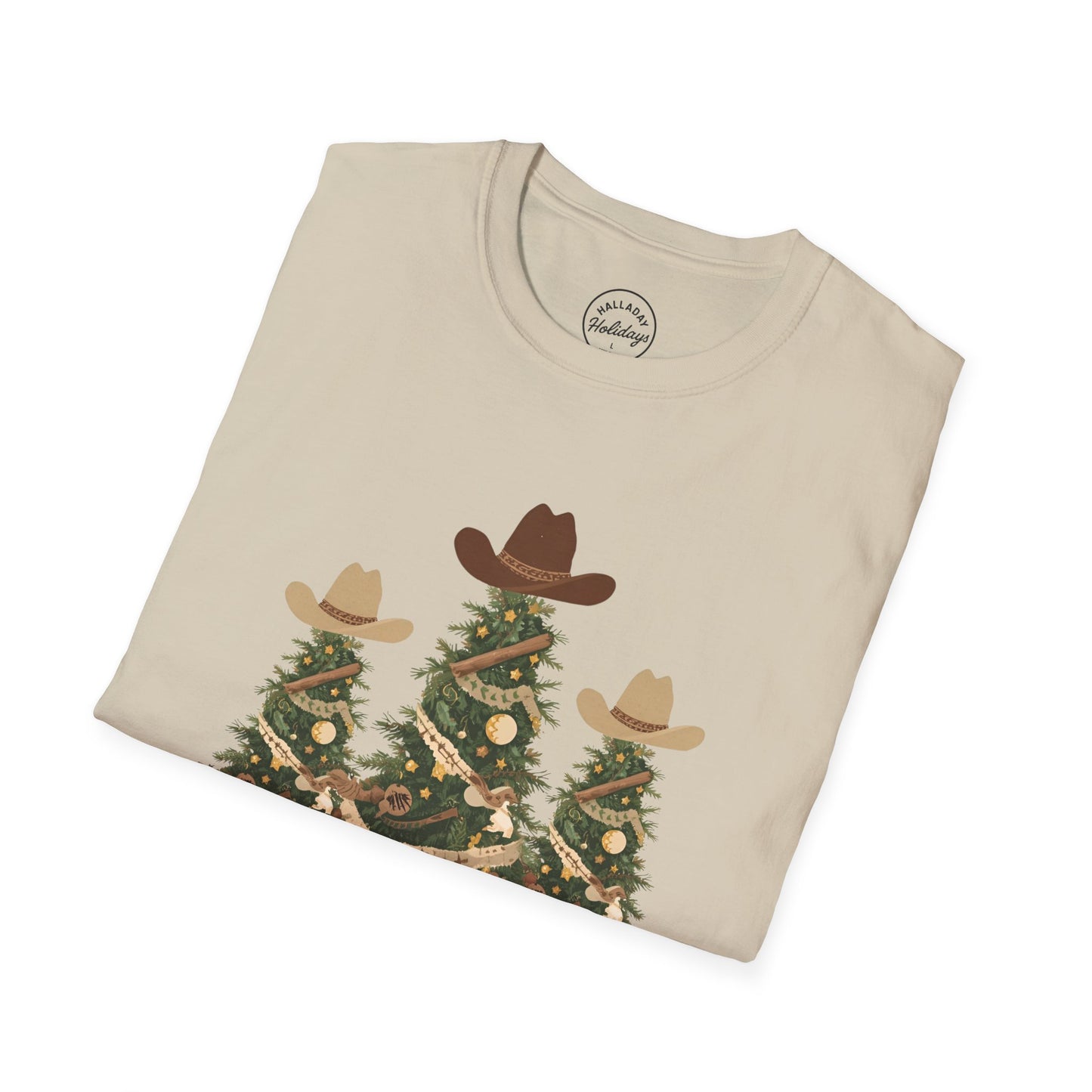 Howdy Christmas Cowboy T-Shirt, Fun Holiday Tee, Unisex Christmas Shirt, Festive Gift for Cowpoke, Holiday Party Wear