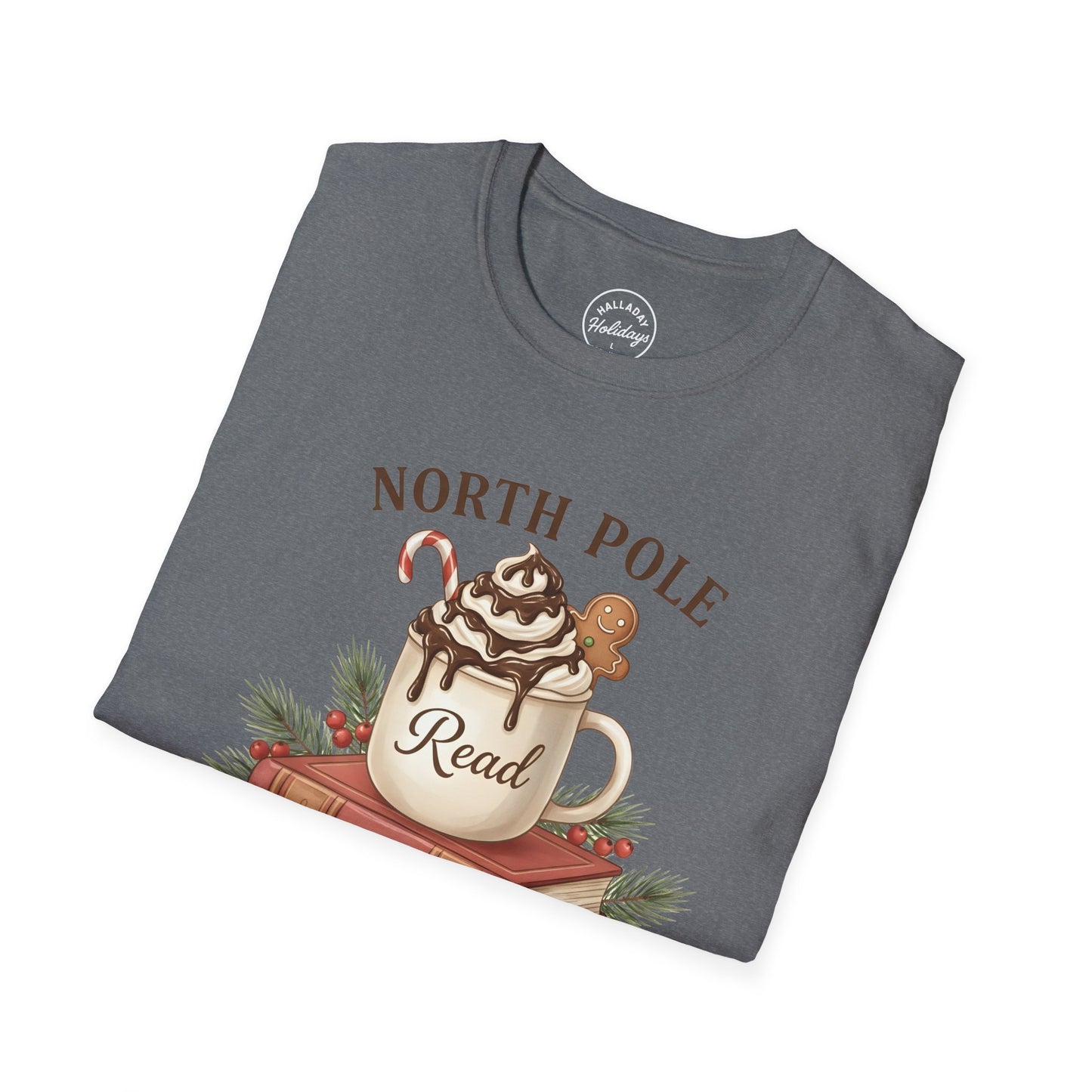 North Pole Book Club T-Shirt | Holiday Reading Tee, Christmas Gift, Cozy Vibes, Winter Apparel, Unisex Softstyle Shirt