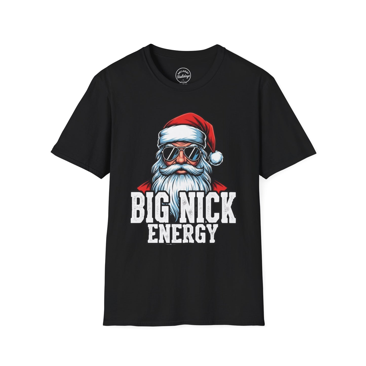 Funny Big Nick Energy Santa Christmas T-Shirt, Xmas Holiday Tee, Festive Top, Humorous Santa Shirt, Holiday Apparel