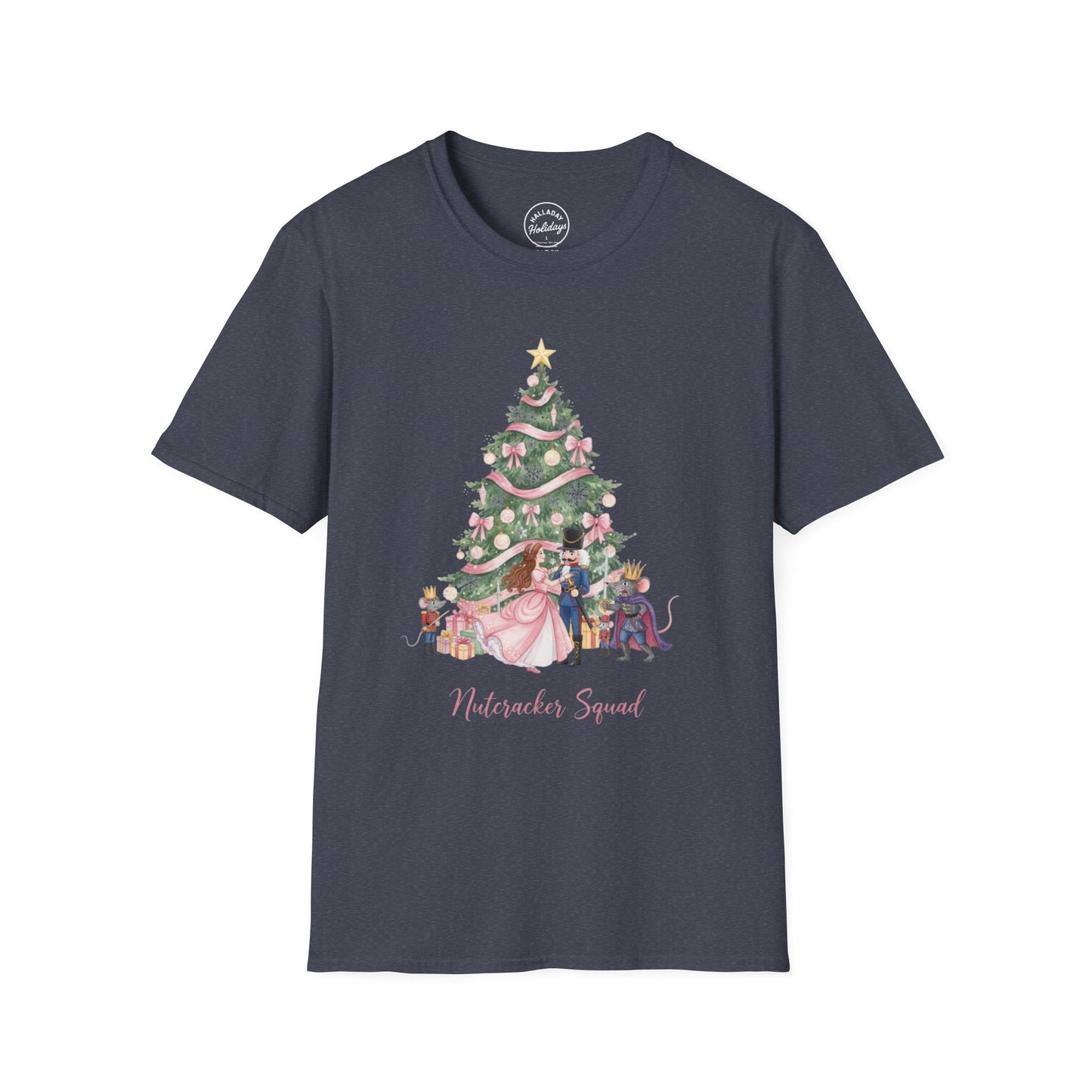 Nutcracker Pink Christmas T-Shirt, Holiday Cute Ballet Xmas Tee, Festive Toy Soldier Shirt, Nutcracker Ballet Themed Top, Christmas Party