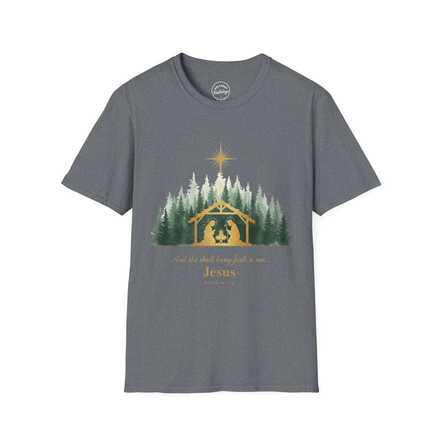 Jesus Nativity Scene T-Shirt, Christmas Gift, Religious Tee, Faith Shirt, Holiday Apparel, Spiritual Fashion