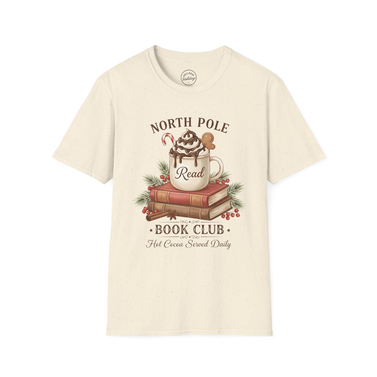 North Pole Book Club T-Shirt | Holiday Reading Tee, Christmas Gift, Cozy Vibes, Winter Apparel, Unisex Softstyle Shirt