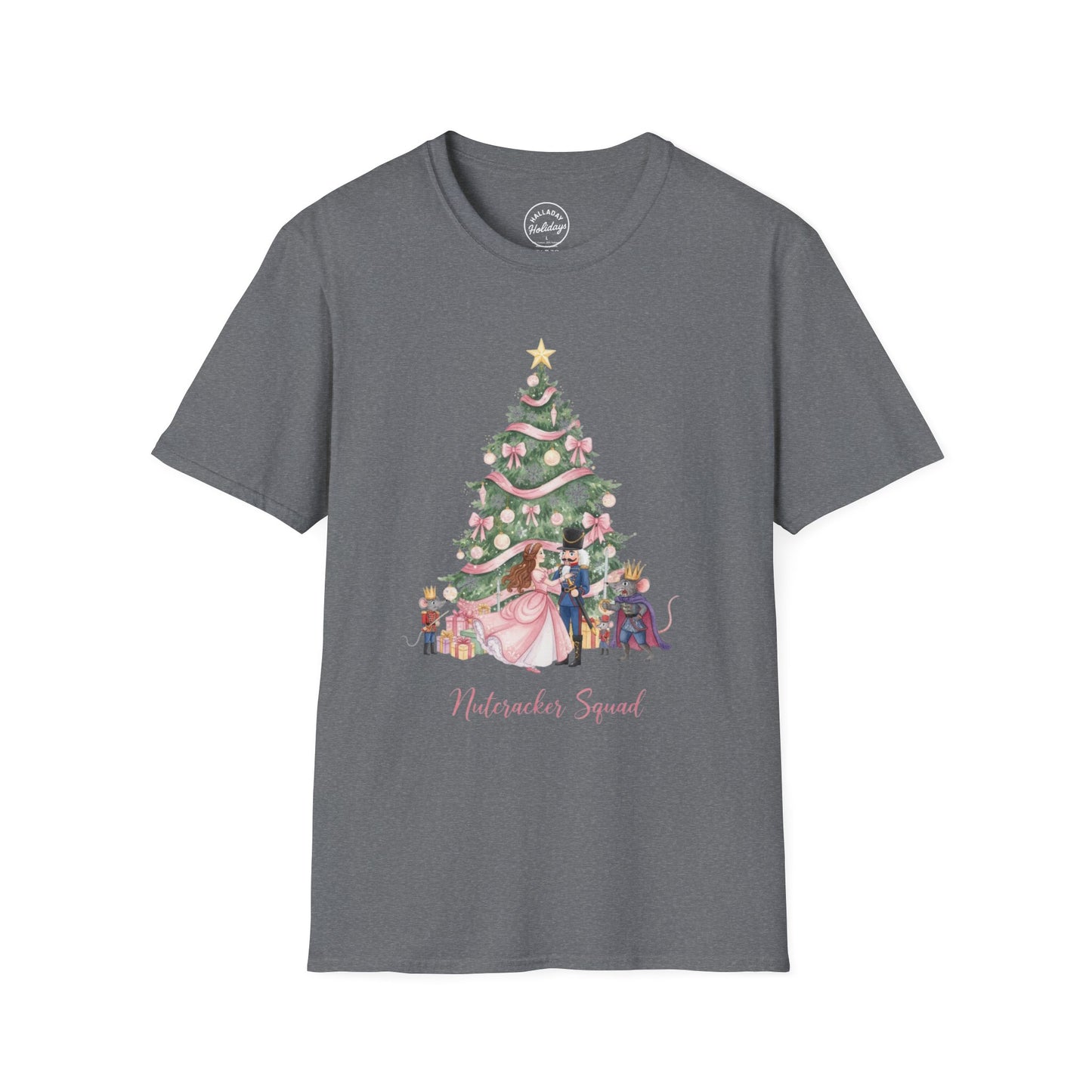 Nutcracker Pink Christmas T-Shirt, Holiday Cute Ballet Xmas Tee, Festive Toy Soldier Shirt, Nutcracker Ballet Themed Top, Christmas Party