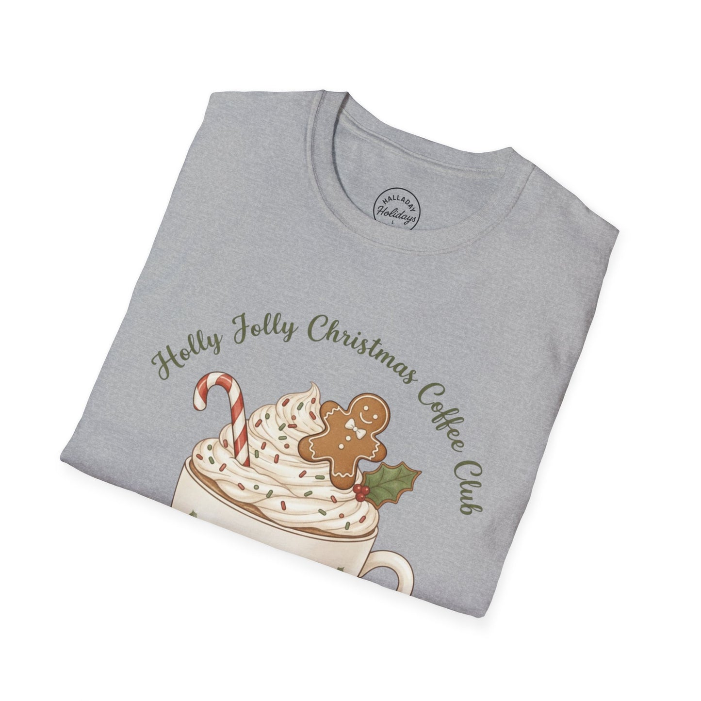 Christmas Coffee Club Unisex T-Shirt, Festive Holly Jolly Xmas Shirt, Holiday Gift for Coffee Lovers, Cute Christmas Tee, Coffee Club Shirt