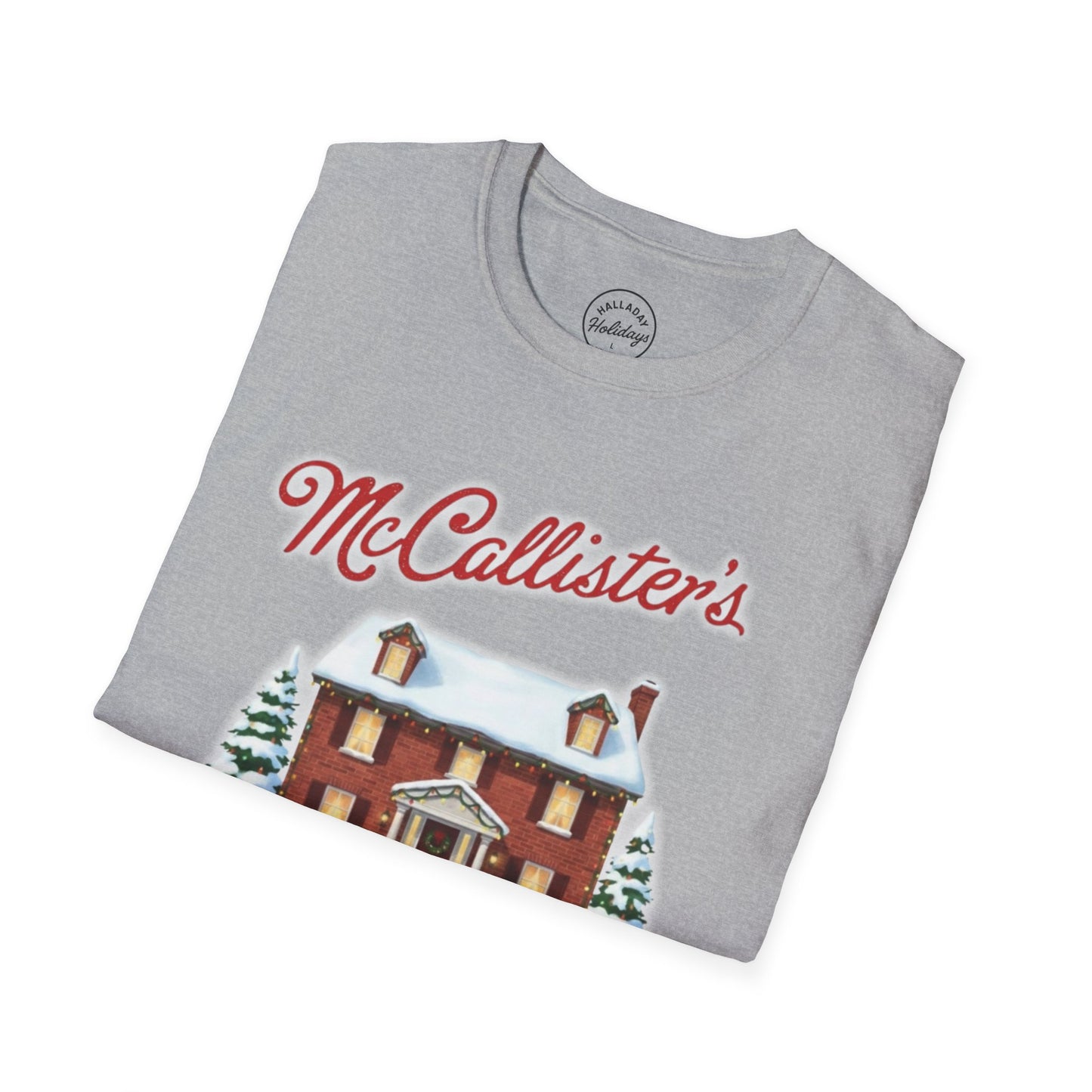 Funny McCallisters Security Christmas Unisex Softstyle T-Shirt, Holiday Humor Tee, Festive Xmas Top, Home Alone Movie Shirt, Family Gift