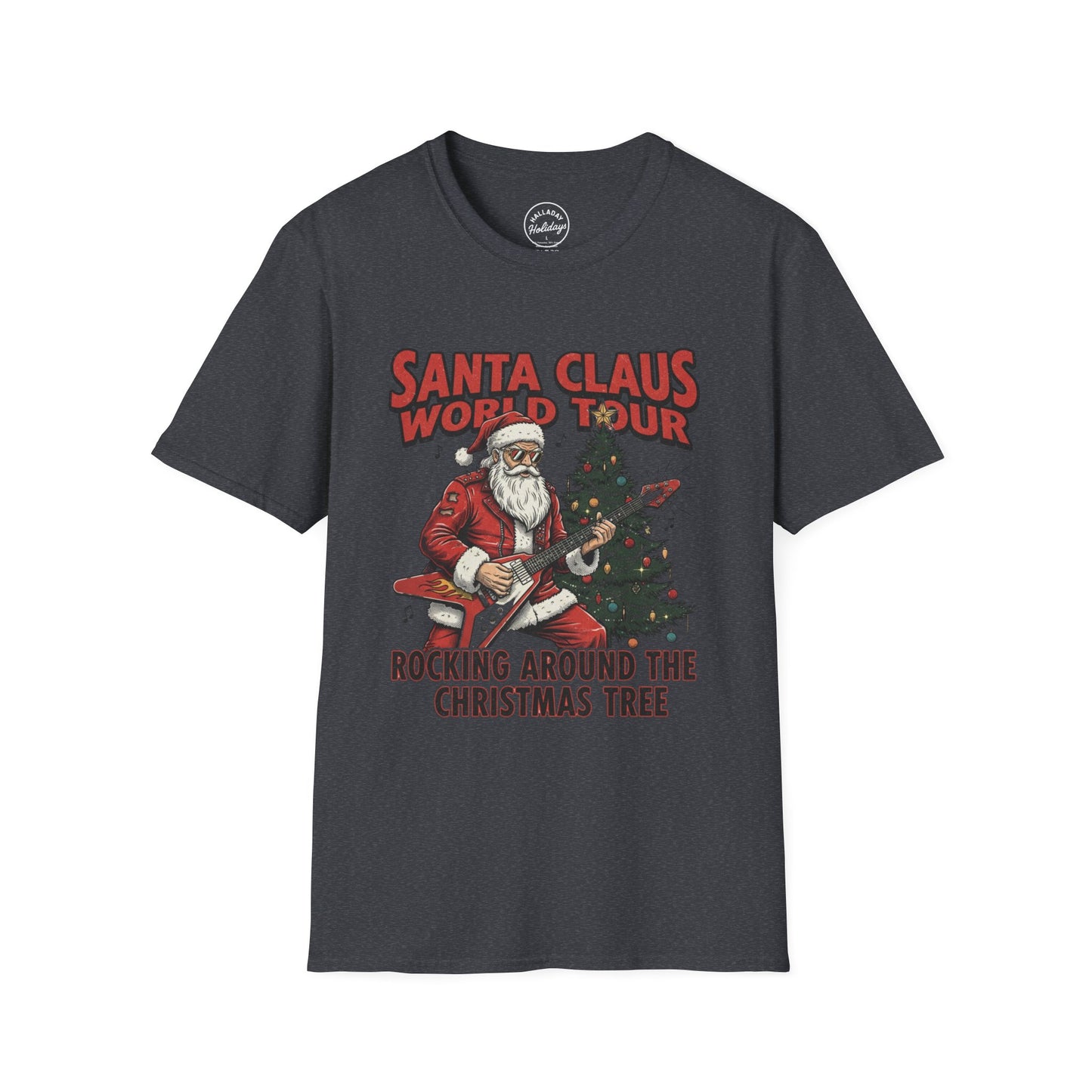Santa Claus World Tour T-Shirt | Rocking Around the Christmas Tree | Holiday Gift | Unisex Tee | Christmas Apparel | Festive Wear