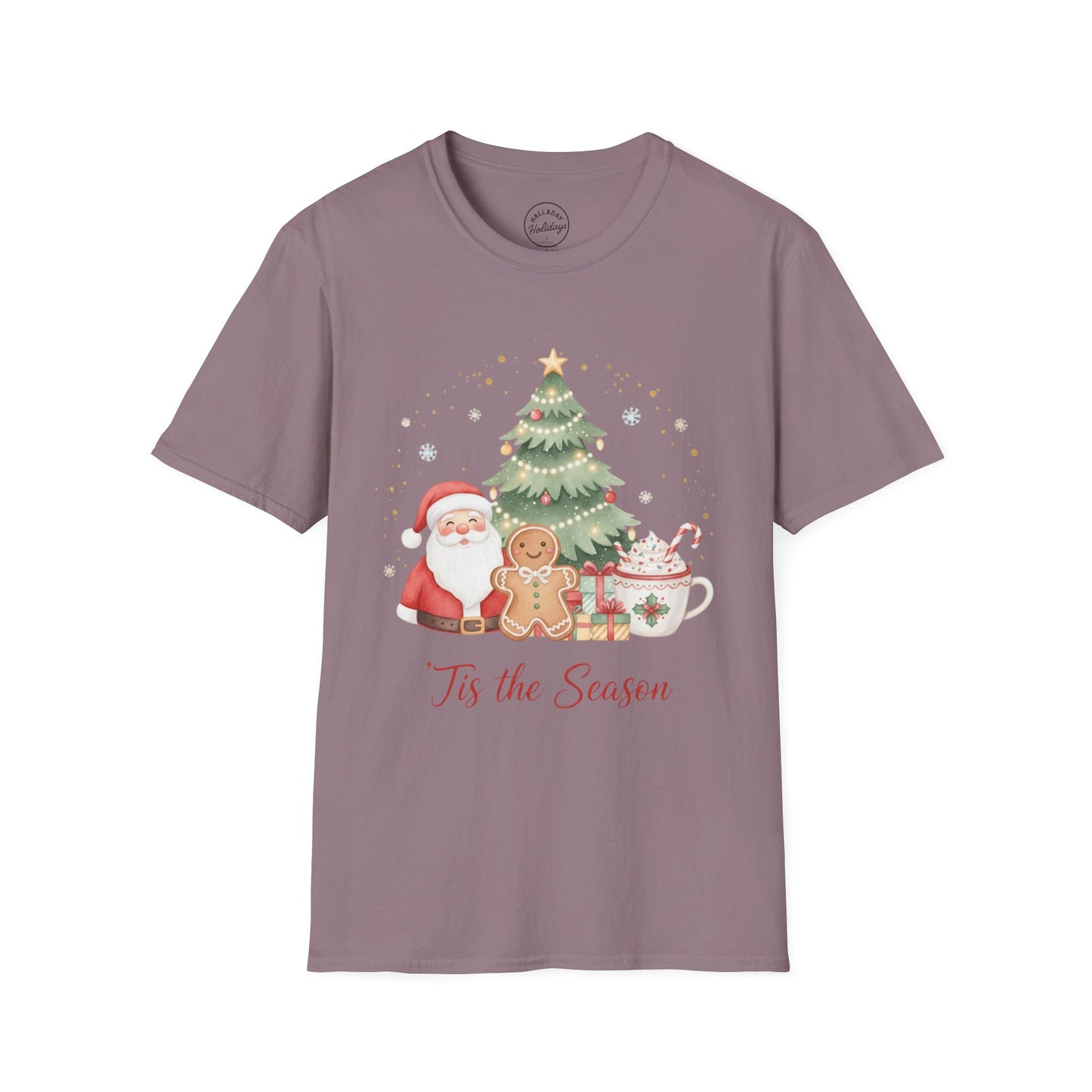 Cute Tis the Season Christmas Themed Unisex Softstyle T-Shirt
