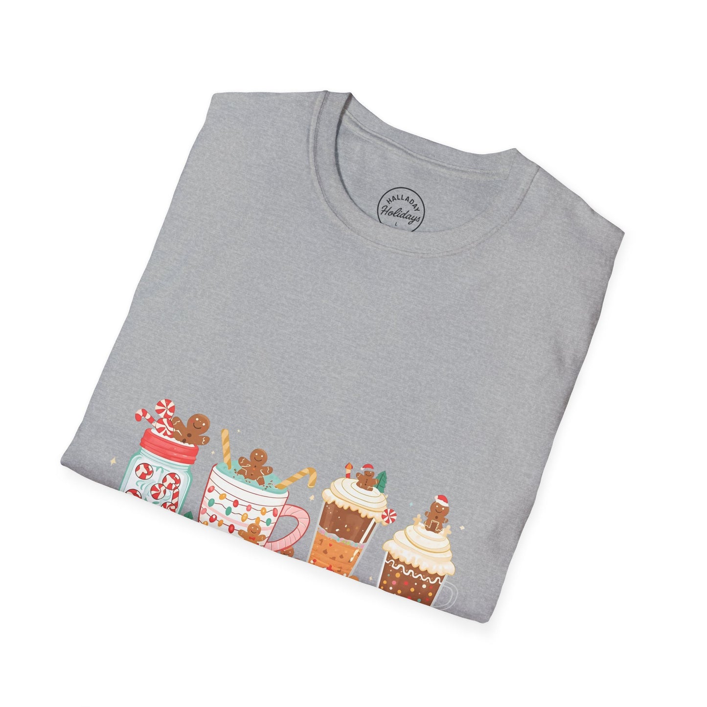 Festive Hot Cocoa T-Shirt | Cozy Winter Apparel, Holiday Gift, Christmas Tee, Cute Mug Design, Unisex Softstyle