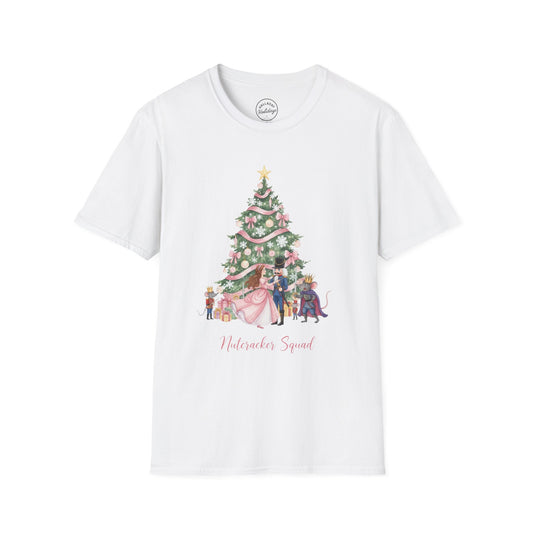 Nutcracker Pink Christmas T-Shirt, Holiday Cute Ballet Xmas Tee, Festive Toy Soldier Shirt, Nutcracker Ballet Themed Top, Christmas Party