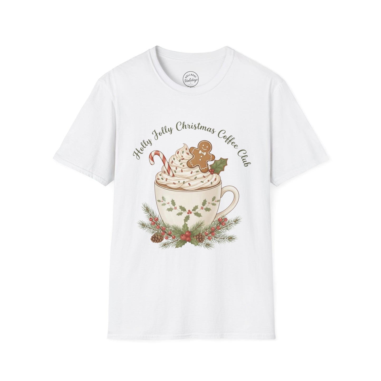 Christmas Coffee Club Unisex T-Shirt, Festive Holly Jolly Xmas Shirt, Holiday Gift for Coffee Lovers, Cute Christmas Tee, Coffee Club Shirt