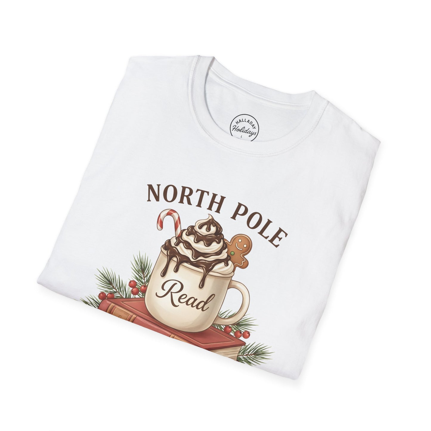 North Pole Book Club T-Shirt | Holiday Reading Tee, Christmas Gift, Cozy Vibes, Winter Apparel, Unisex Softstyle Shirt