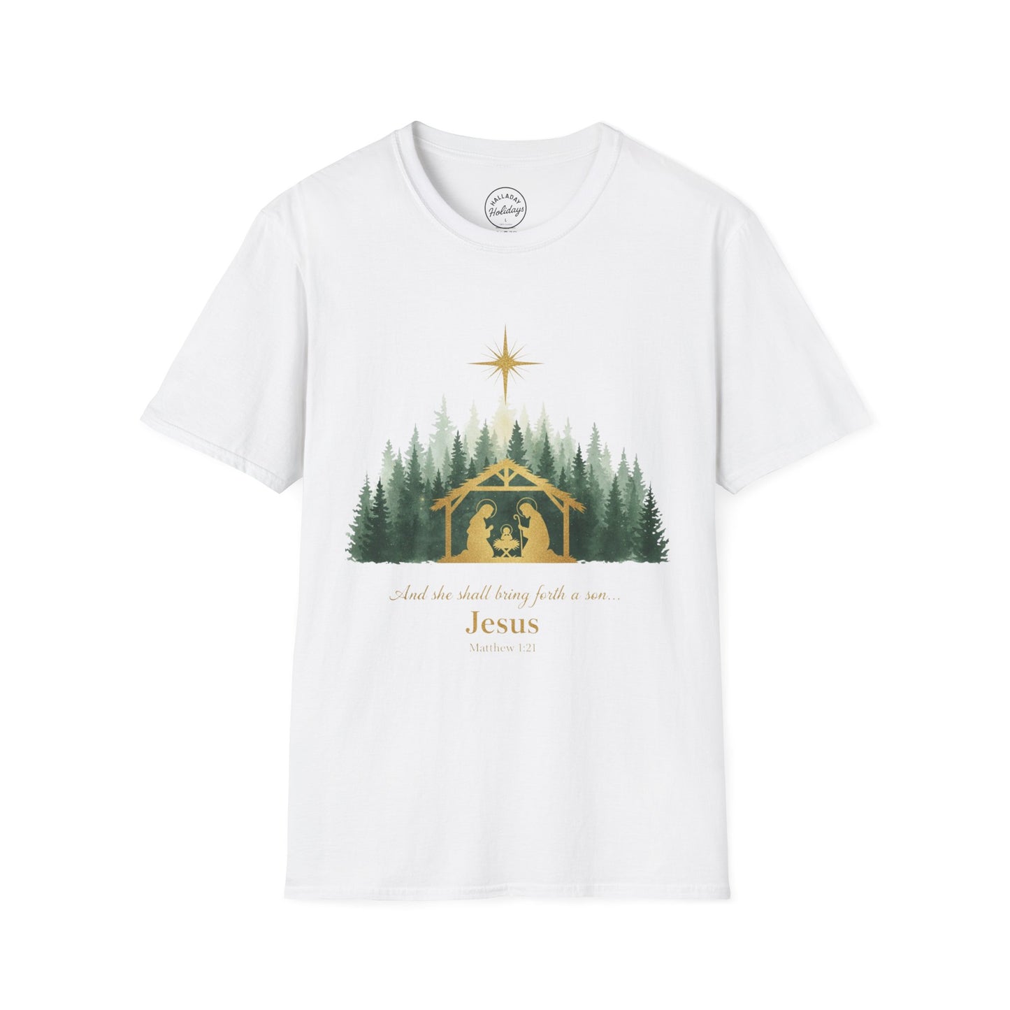 Jesus Nativity Scene T-Shirt, Christmas Gift, Religious Tee, Faith Shirt, Holiday Apparel, Spiritual Fashion
