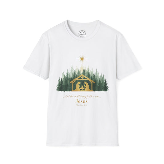Jesus Nativity Scene T-Shirt, Christmas Gift, Religious Tee, Faith Shirt, Holiday Apparel, Spiritual Fashion