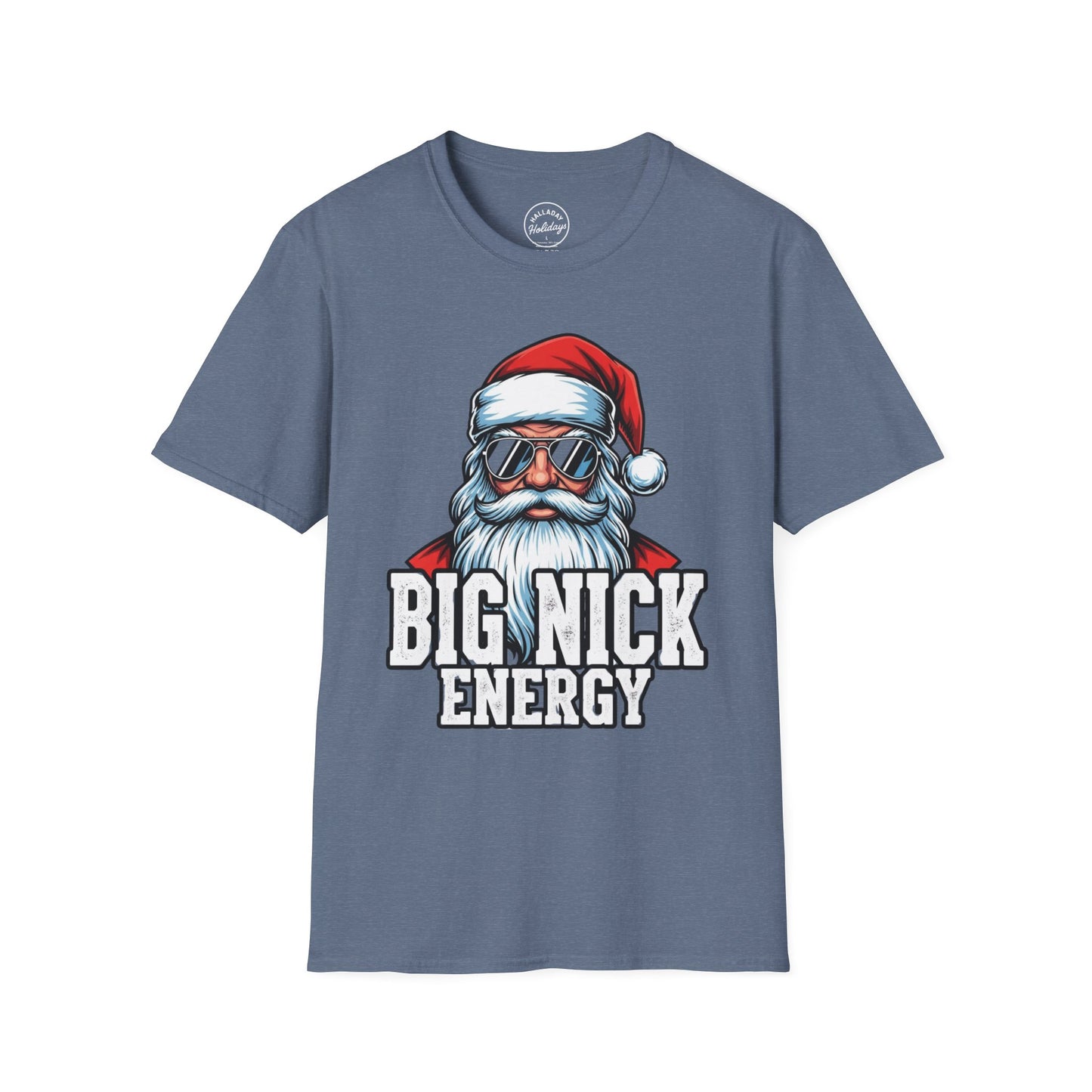Funny Big Nick Energy Santa Christmas T-Shirt, Xmas Holiday Tee, Festive Top, Humorous Santa Shirt, Holiday Apparel