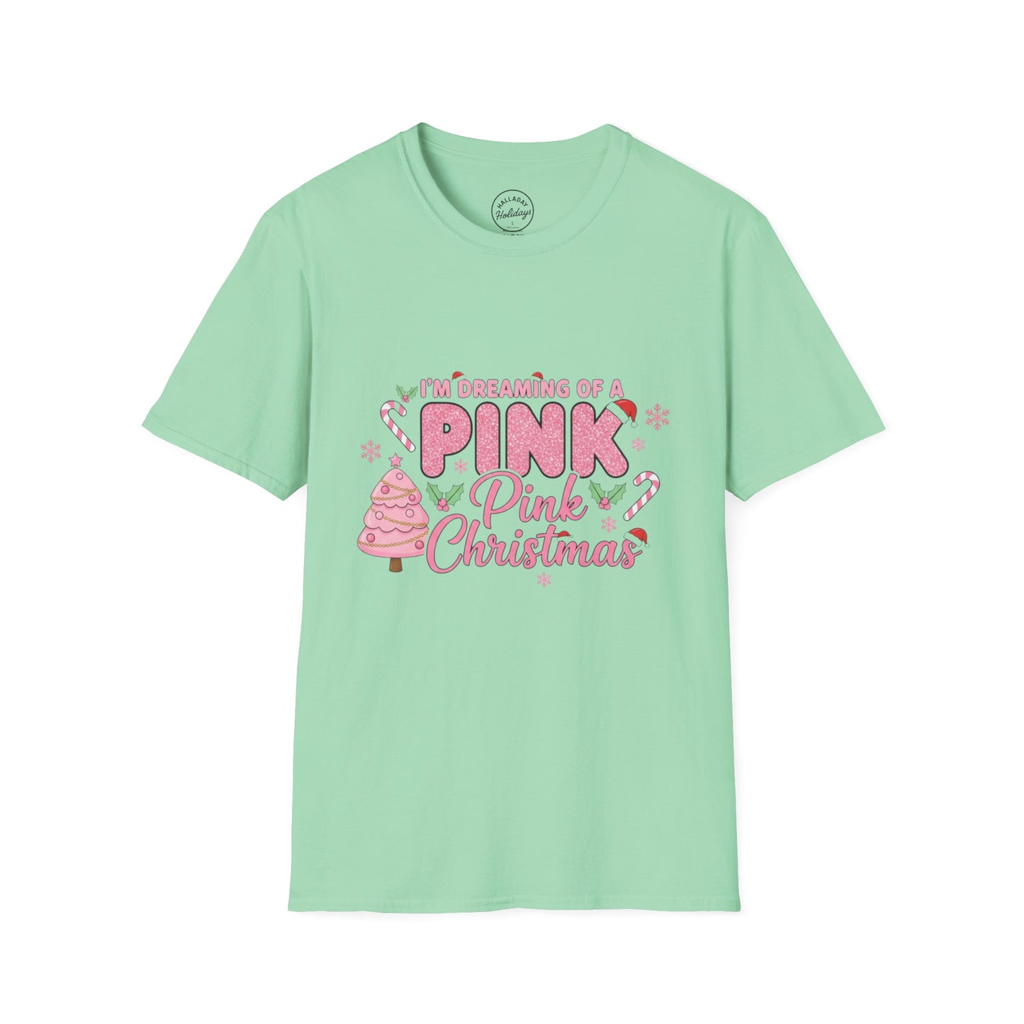 I'm Dreaming of Pink Christmas T-Shirt, Holiday Shirt, Christmas Gift, Unisex Tee, Pink Christmas Apparel, Festive Wear
